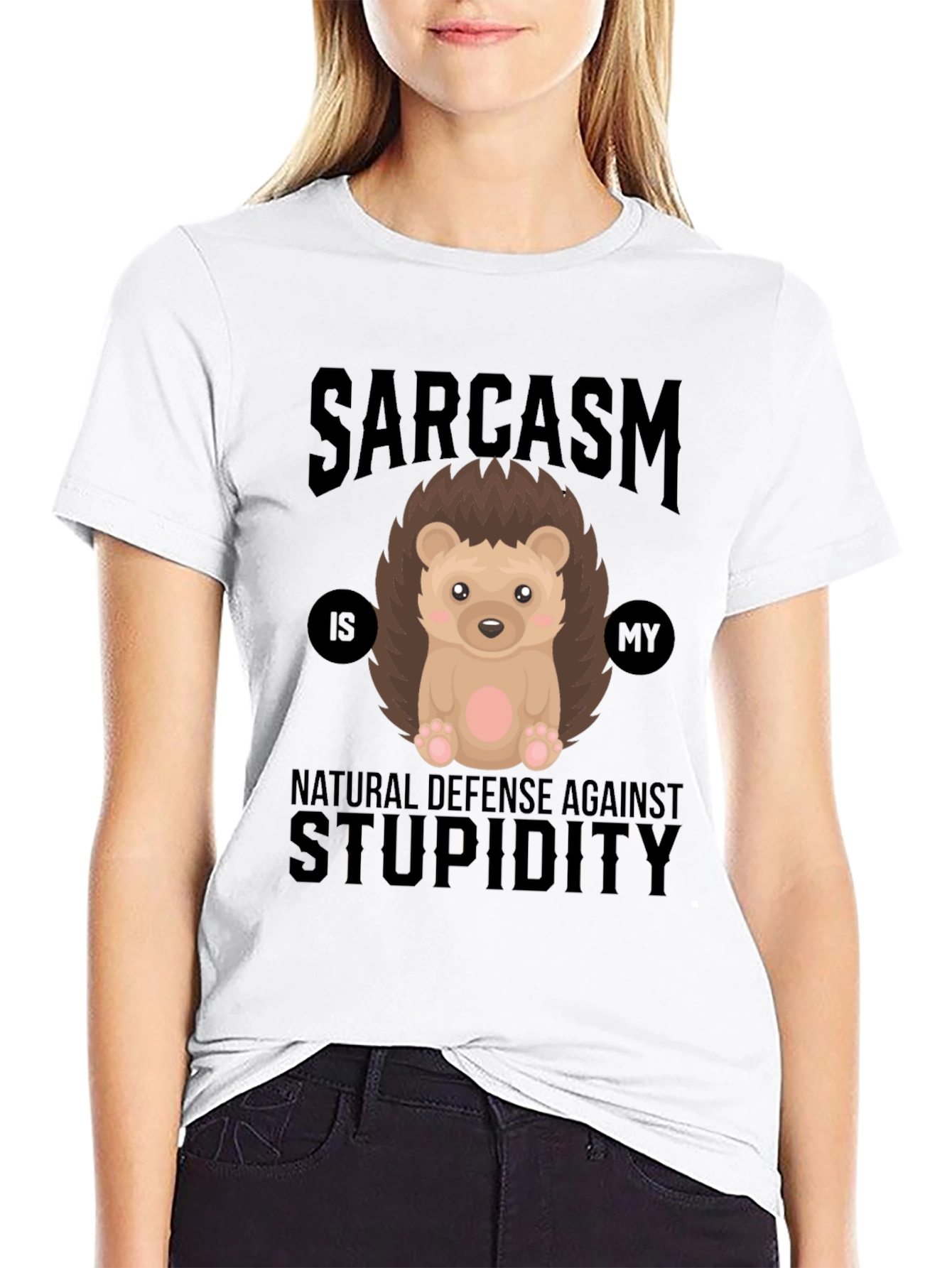 Sarcasm Hedgehog T-Shirt - Natural Defense