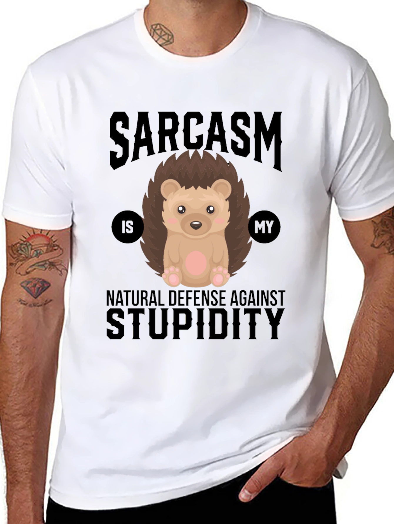 Sarcasm Hedgehog T-Shirt - Natural Defense
