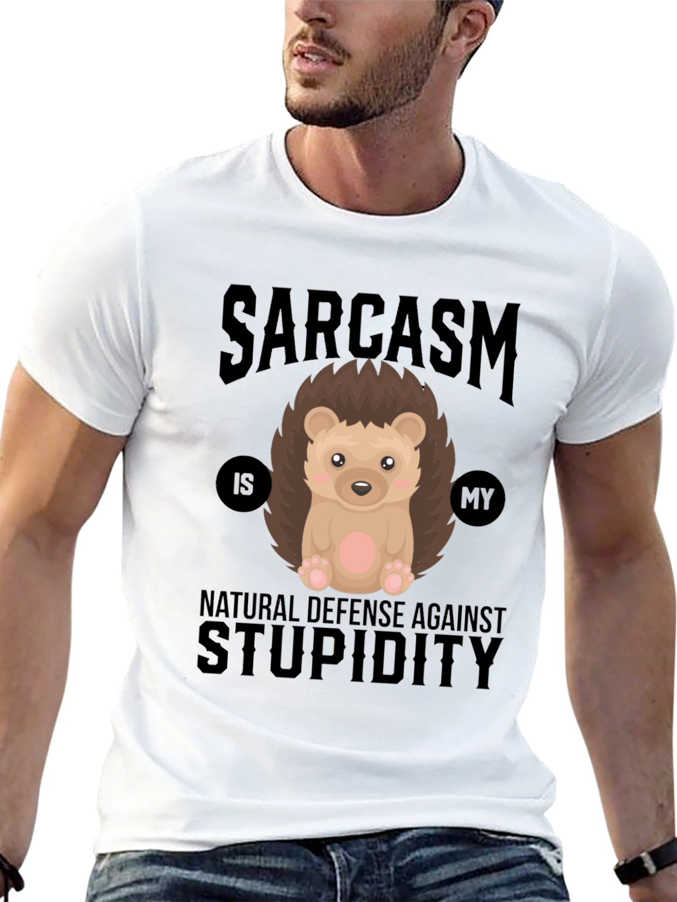 Sarcasm Hedgehog T-Shirt - Natural Defense