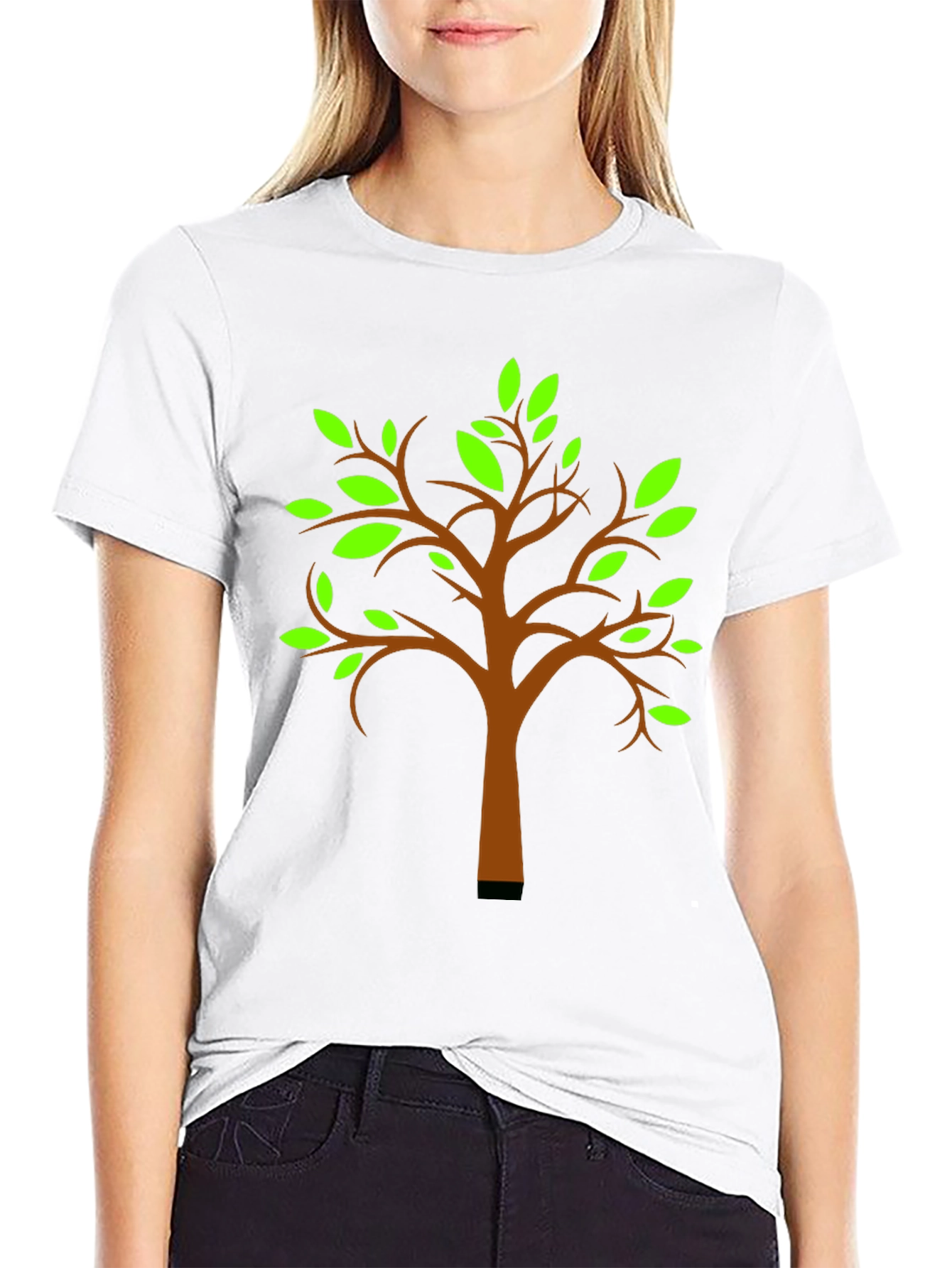 Nature Tree Graphic T-Shirt - Black Cotton Tee