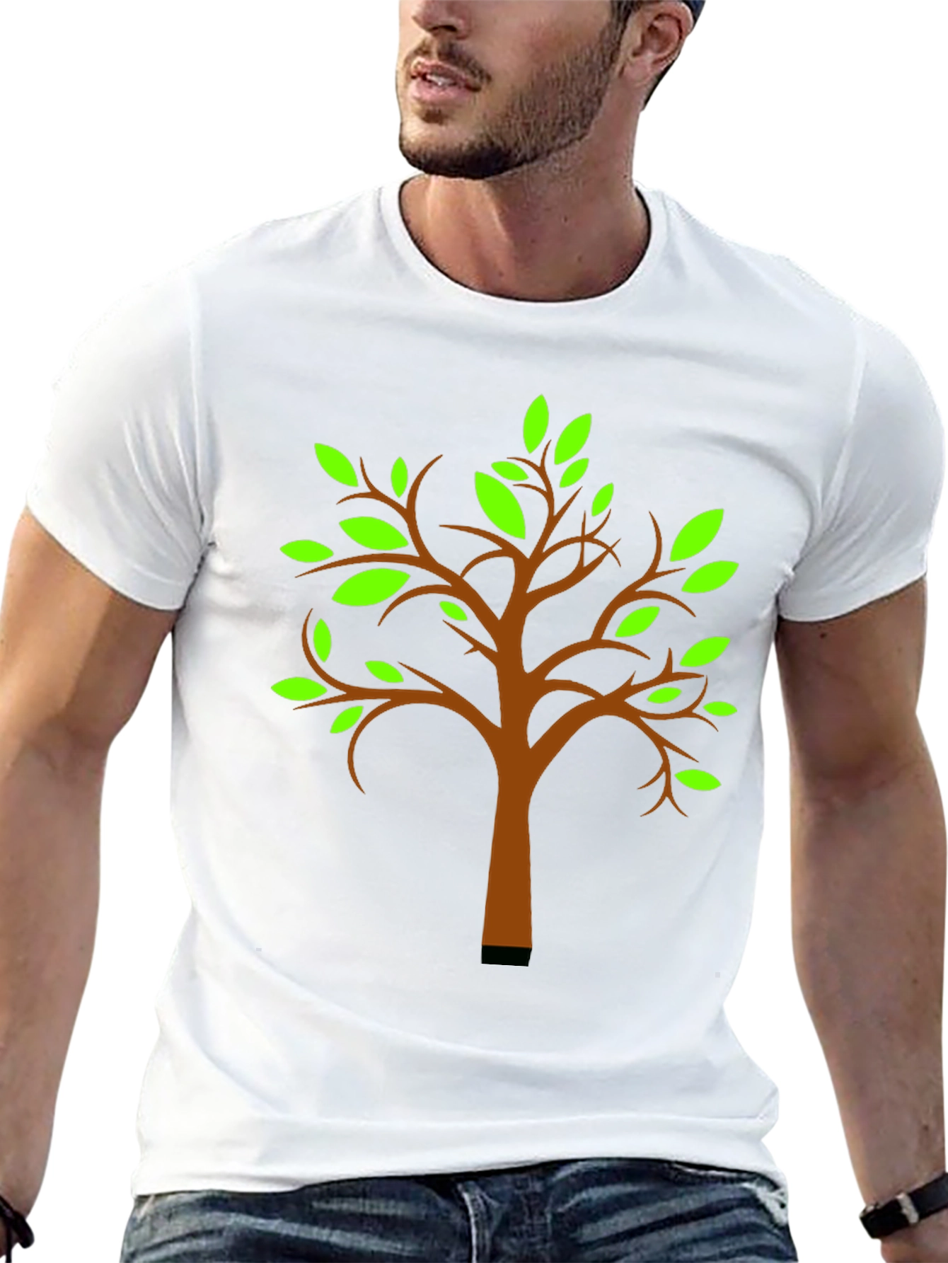 Nature Tree Graphic T-Shirt - Black Cotton Tee