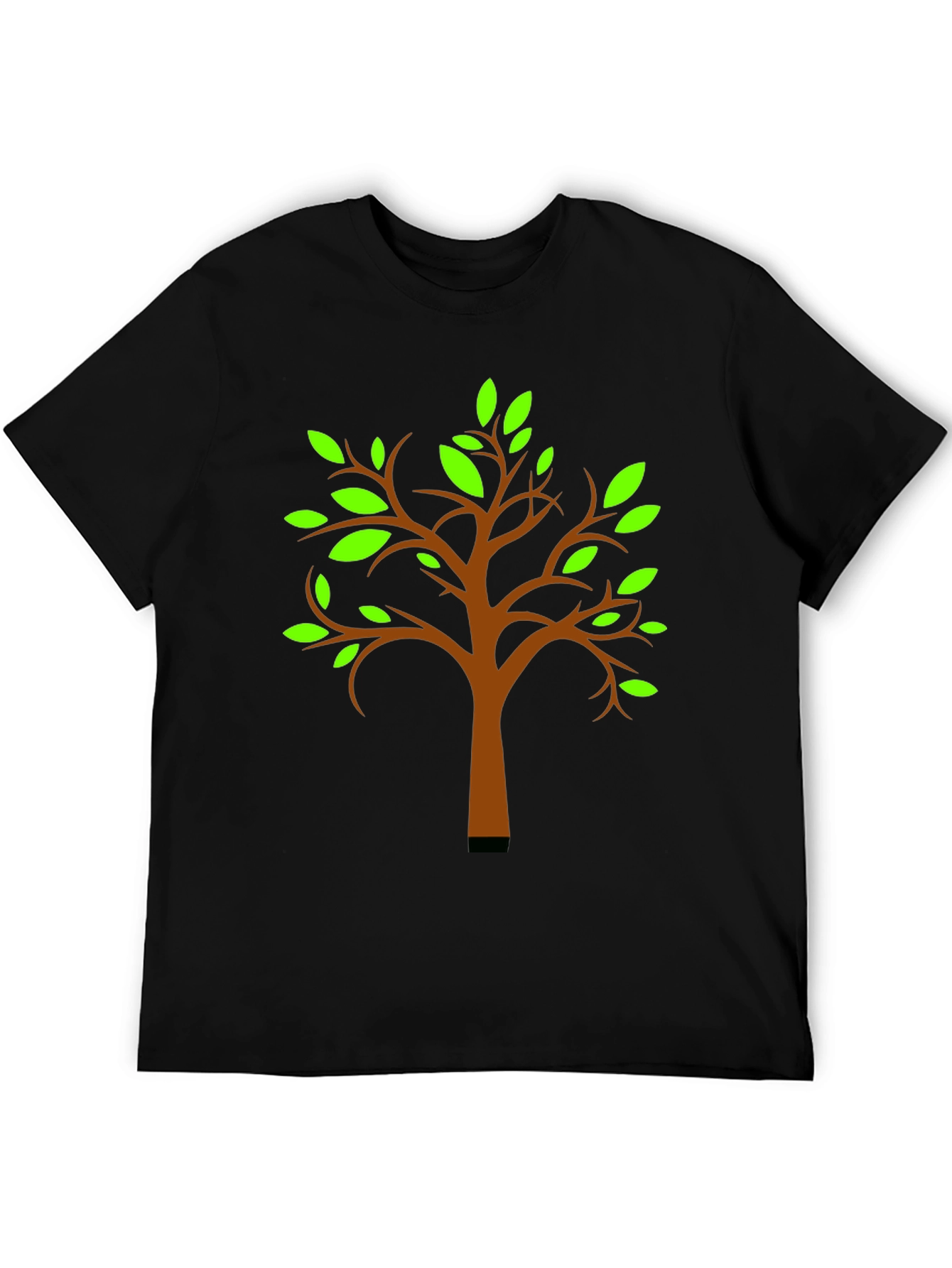 Nature Tree Graphic T-Shirt - Black Cotton Tee