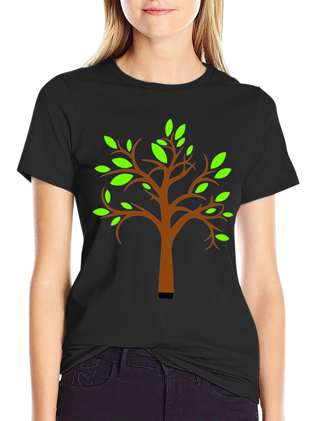 Nature Tree Graphic T-Shirt - Black Cotton Tee