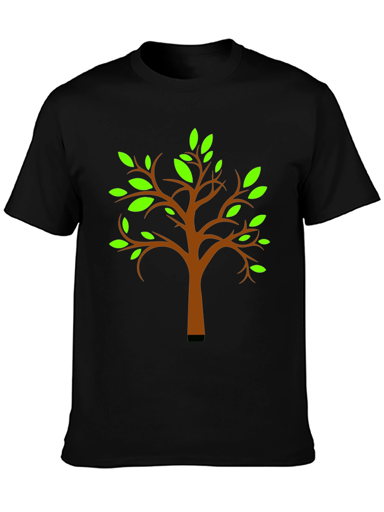 Nature Tree Graphic T-Shirt - Black Cotton Tee