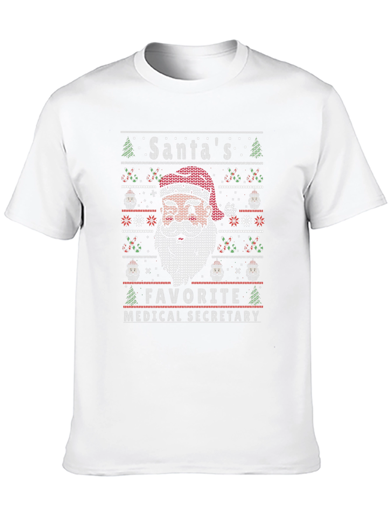 Santas Favorite Medical Secretary Ugly Christmas T-Shirt