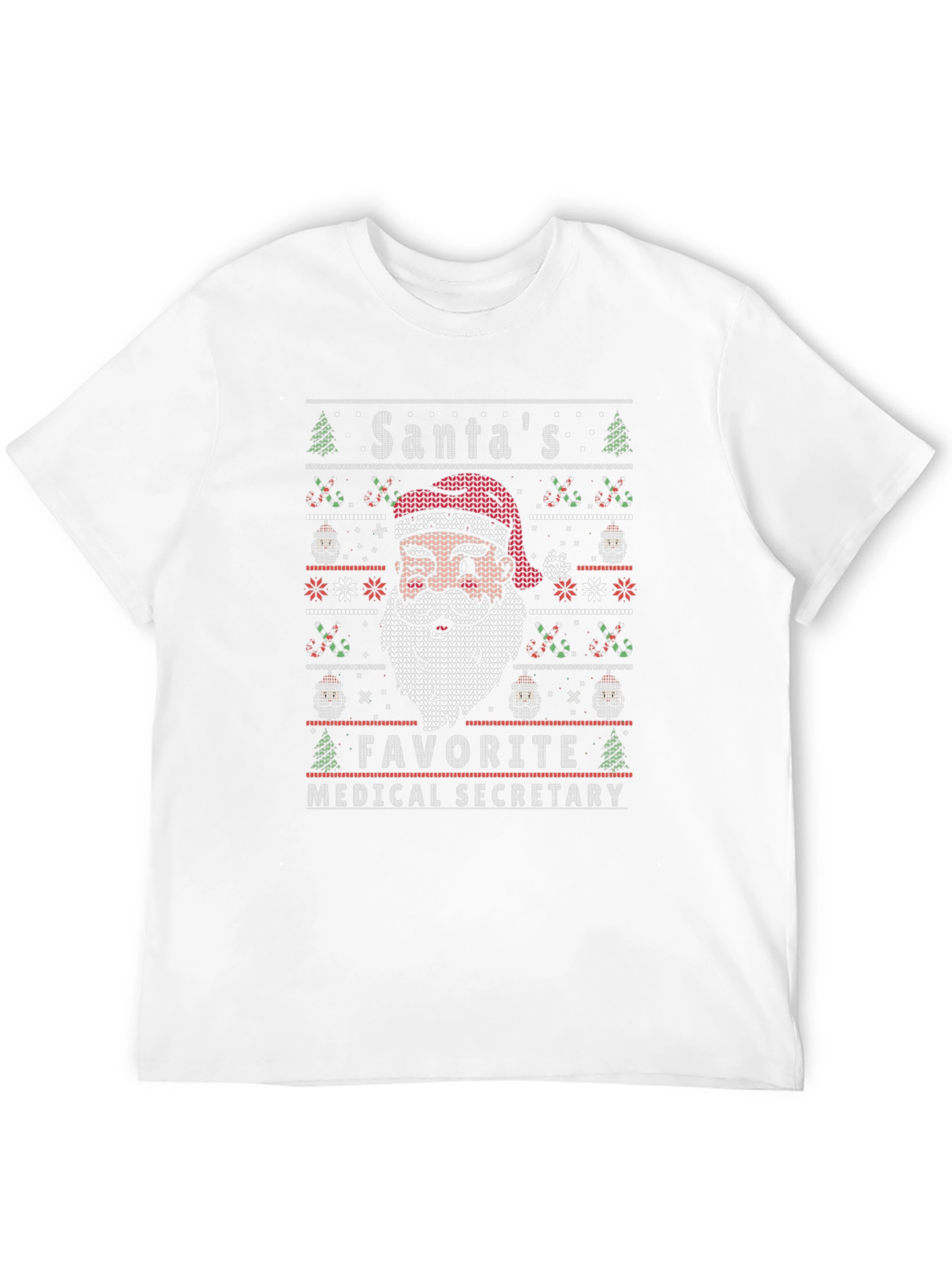 Santas Favorite Medical Secretary Ugly Christmas T-Shirt