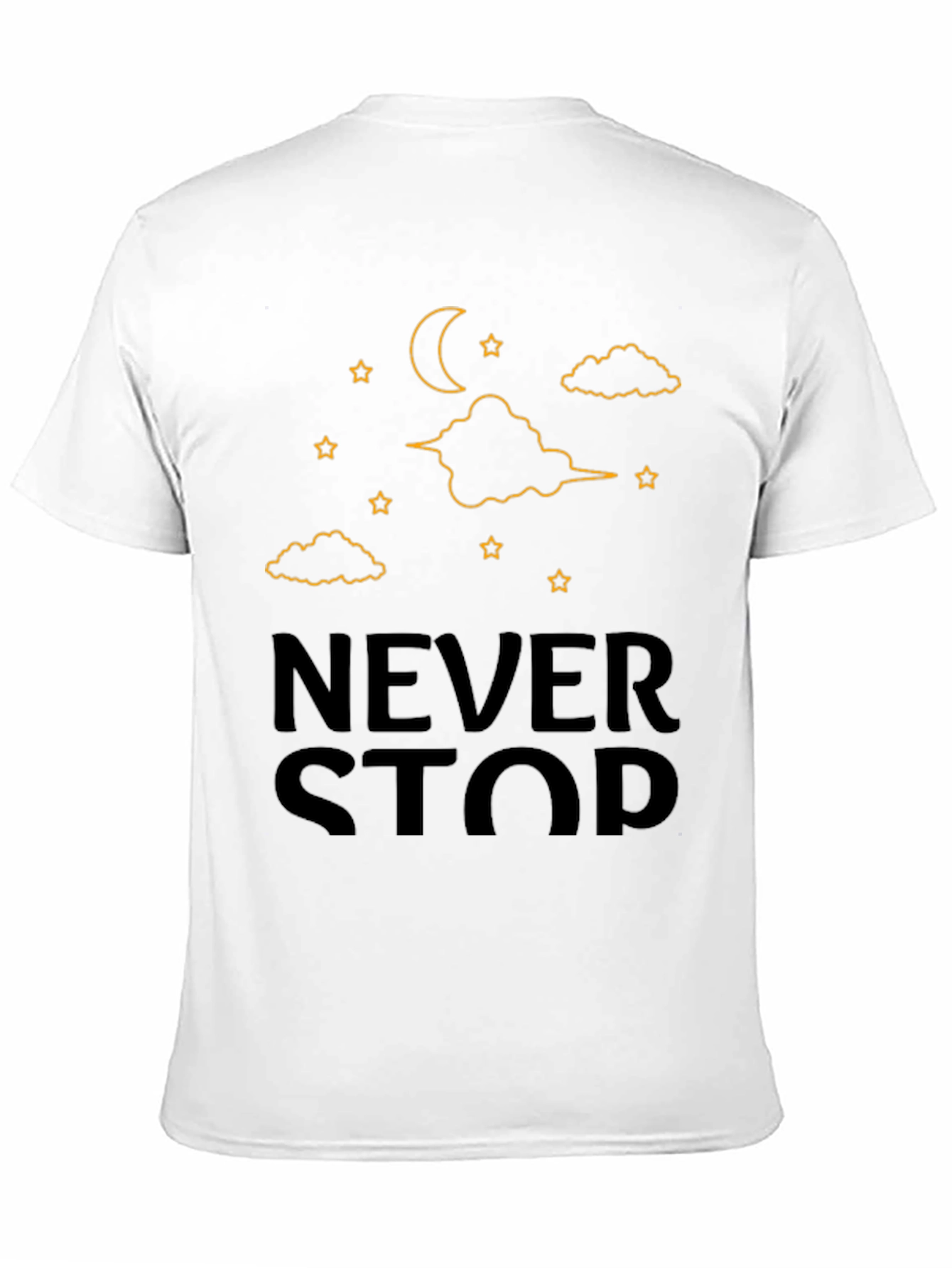 Never Stop T-Shirt - Moon & Stars Graphic Tee