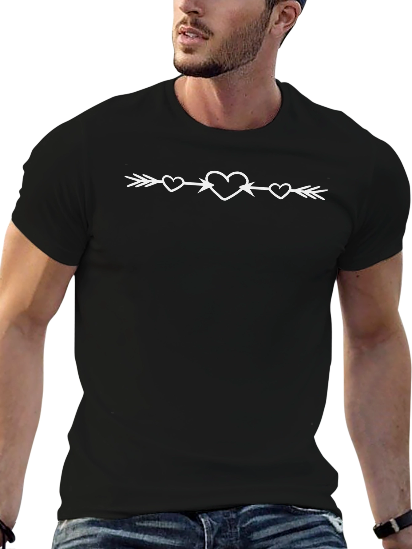 Heart Arrow Graphic T-Shirt - Trendy Casual Tee