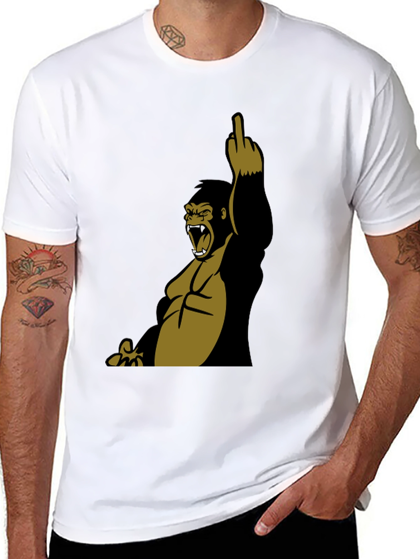 Graphic Gorilla Middle Finger T-Shirt