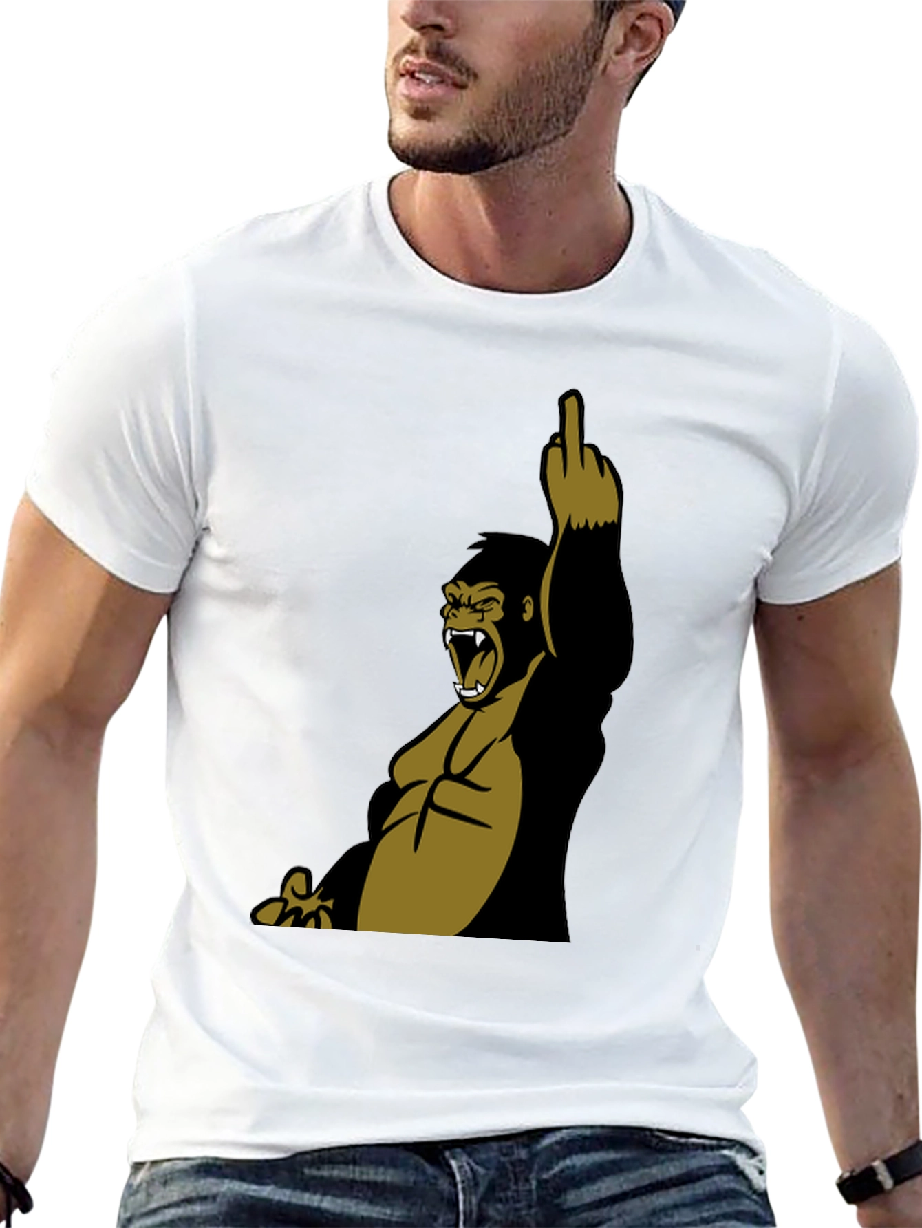 Graphic Gorilla Middle Finger T-Shirt