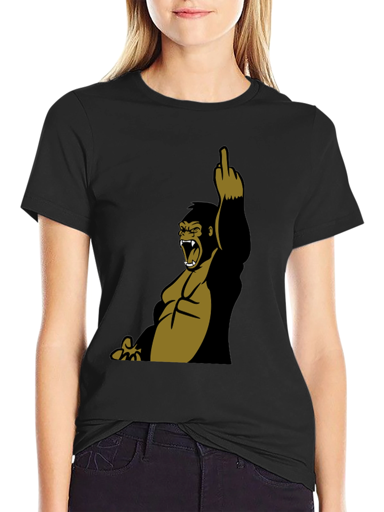 Graphic Gorilla Middle Finger T-Shirt