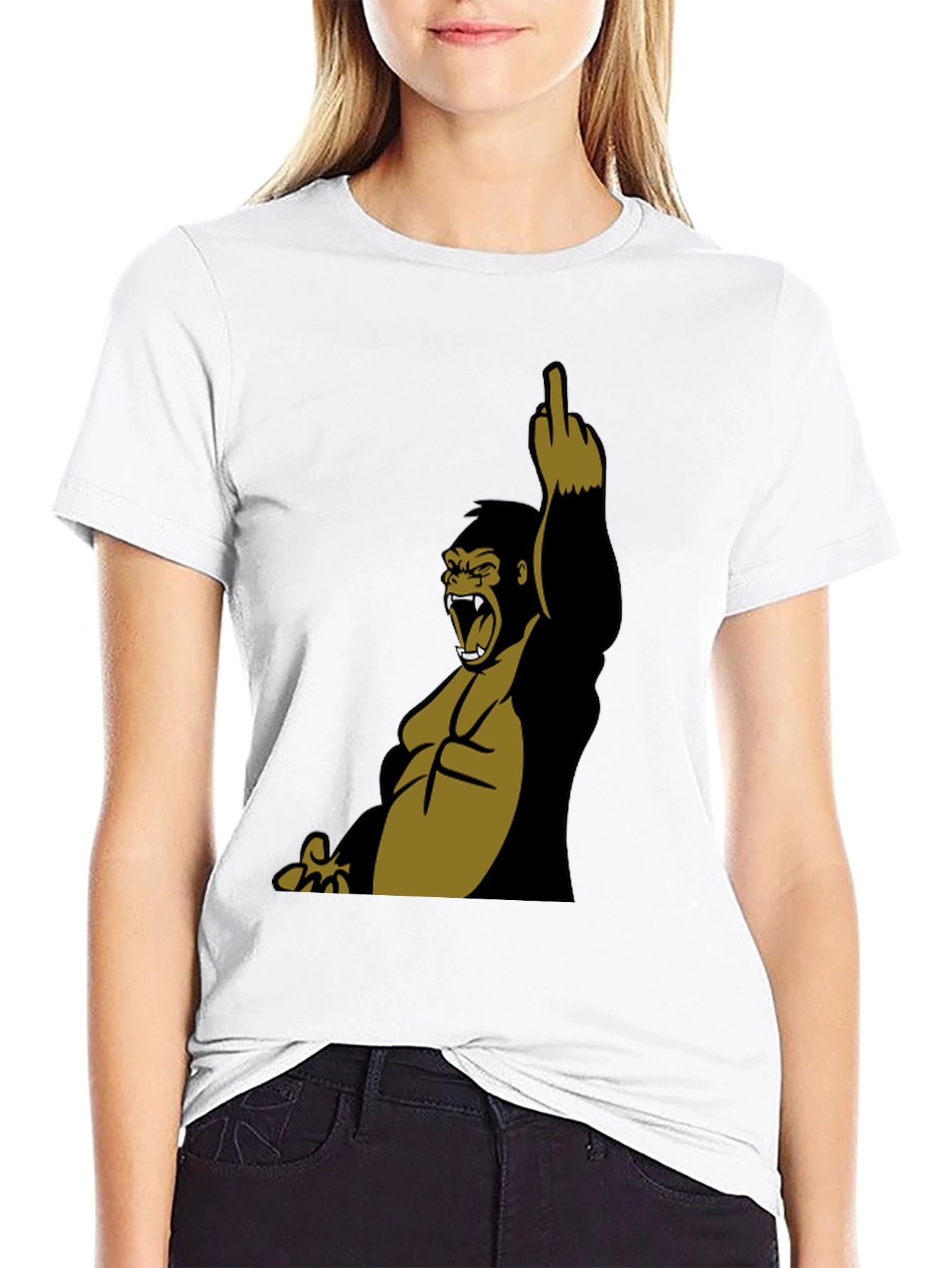 Graphic Gorilla Middle Finger T-Shirt