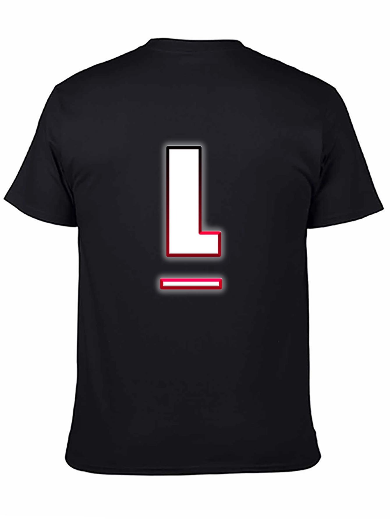 Letter L Graphic T-Shirt - Black