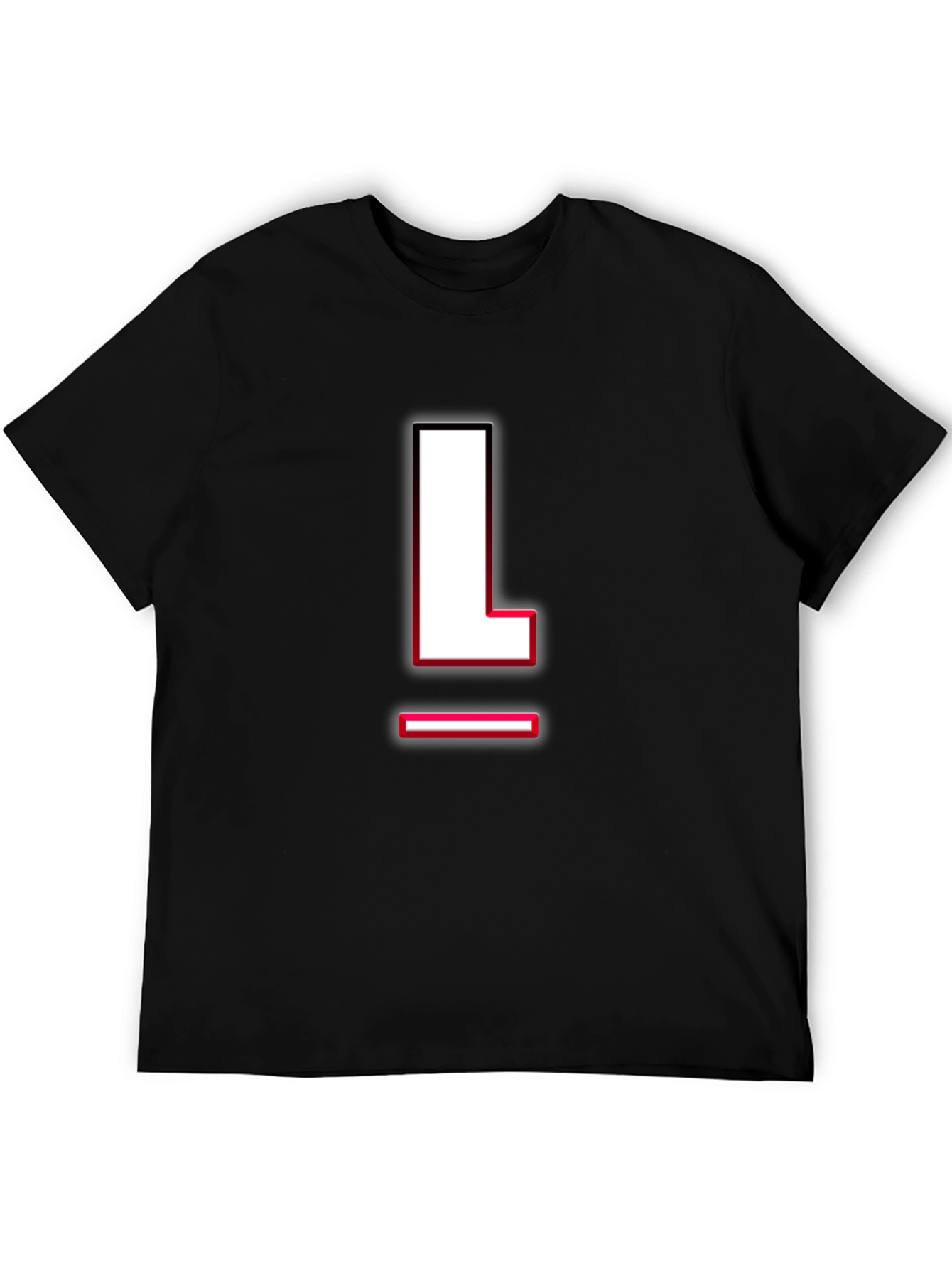 Letter L Graphic T-Shirt - Black