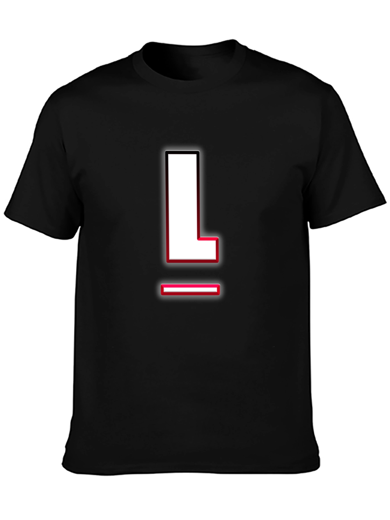 Letter L Graphic T-Shirt - Black