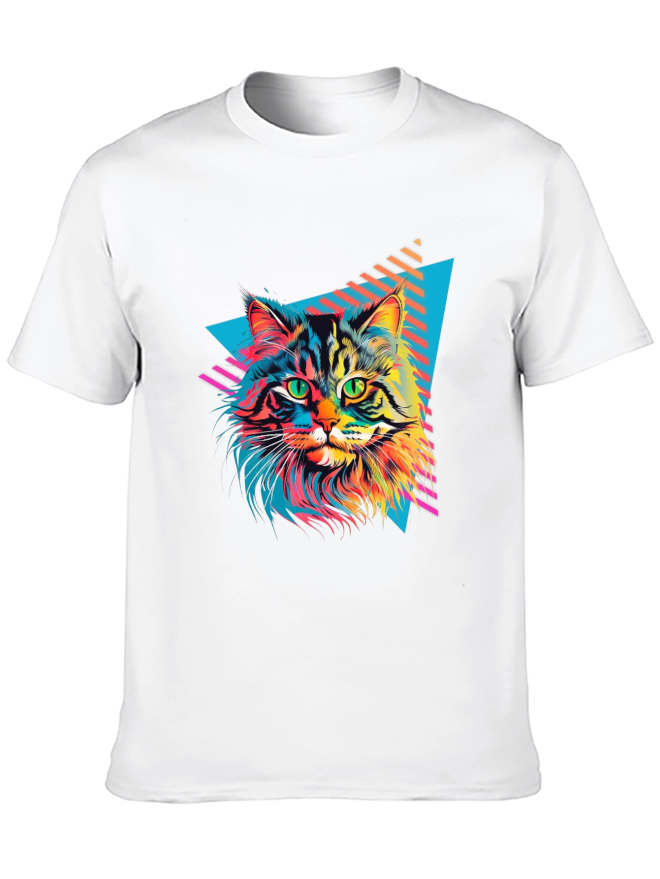 Retro Cat Graphic T-Shirt - Black
