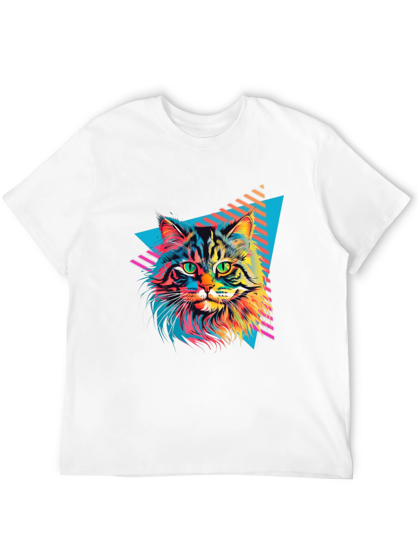 Retro Cat Graphic T-Shirt - Black