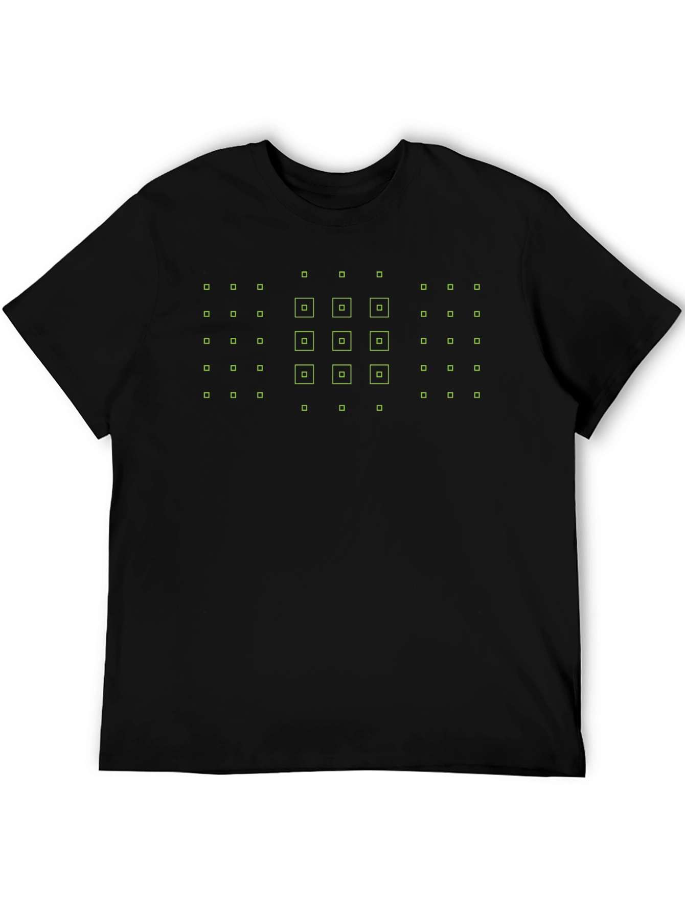Abstract Grid Graphic Tee - Modern Black T-Shirt