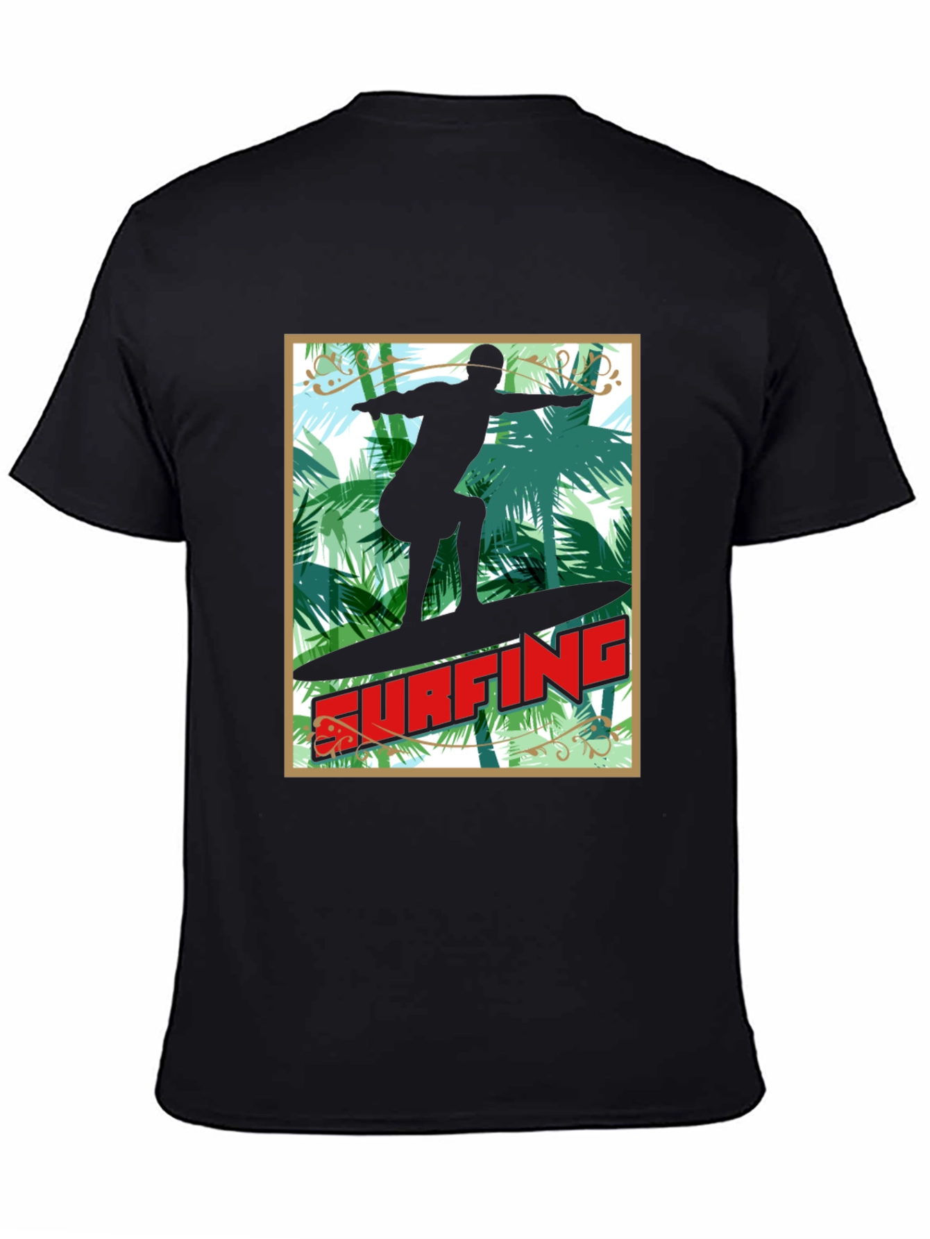 Surfing Palm Tree Graphic Tee