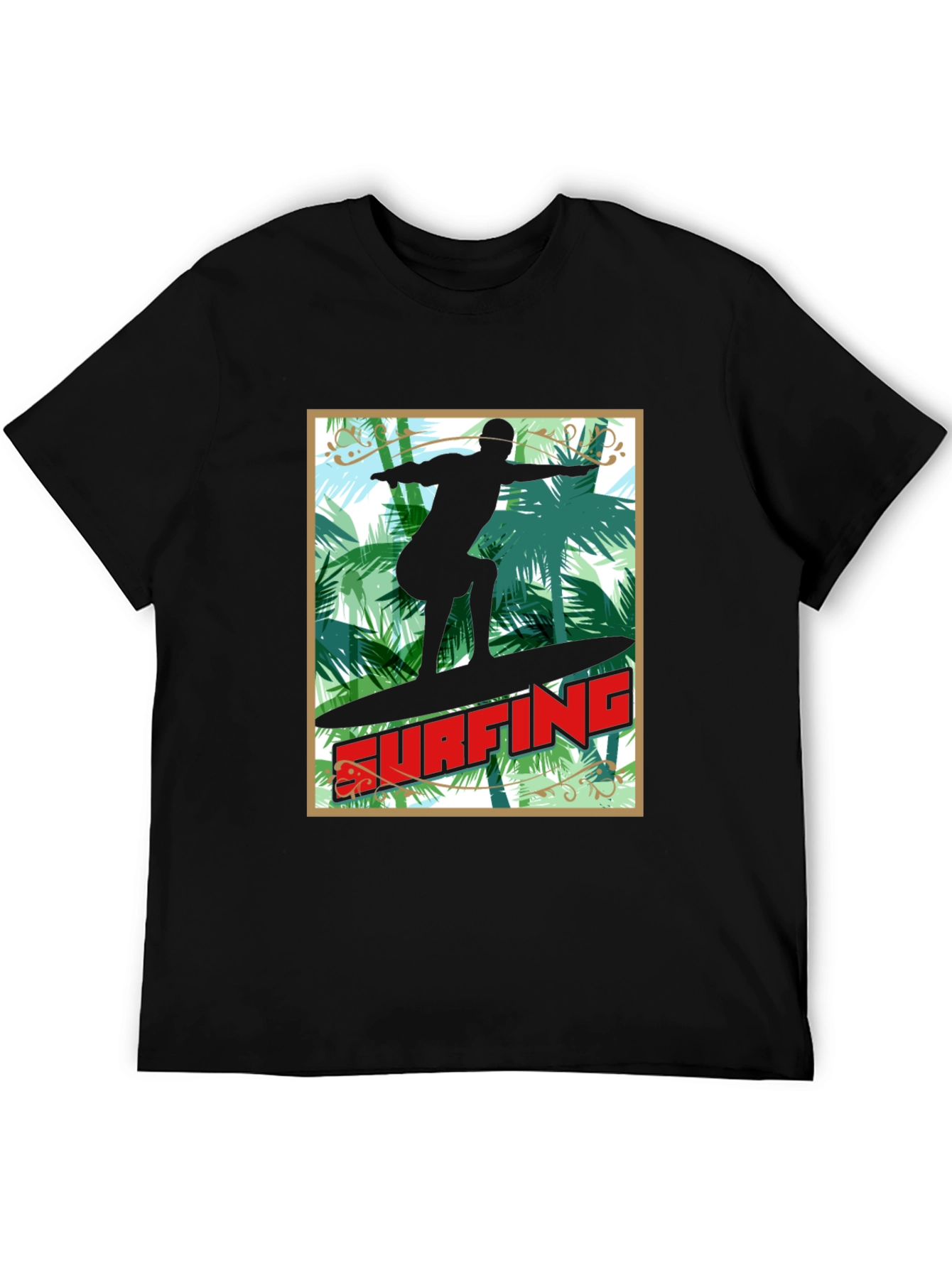 Surfing Palm Tree Graphic Tee