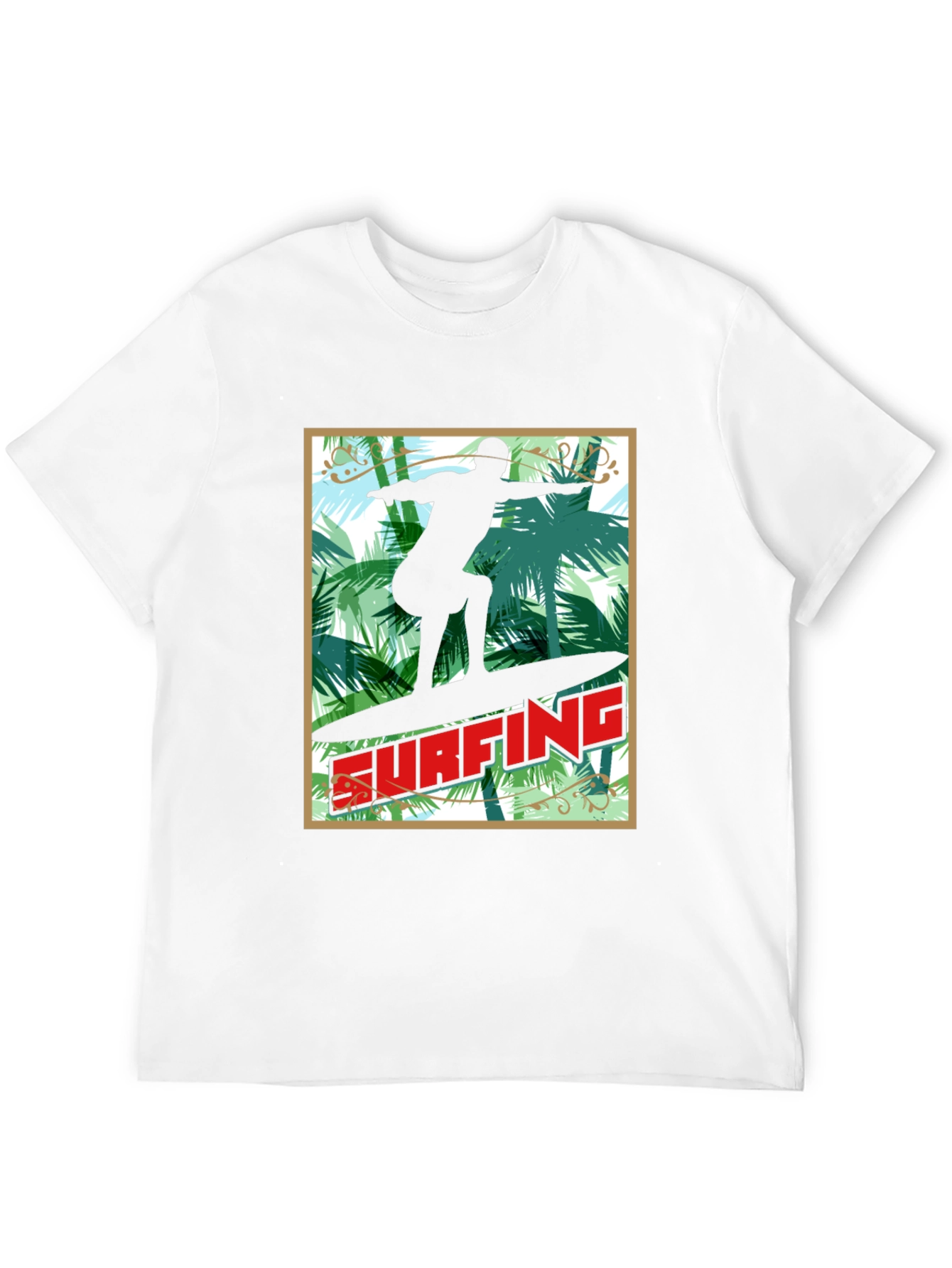 Surfing Palm Tree Graphic Tee