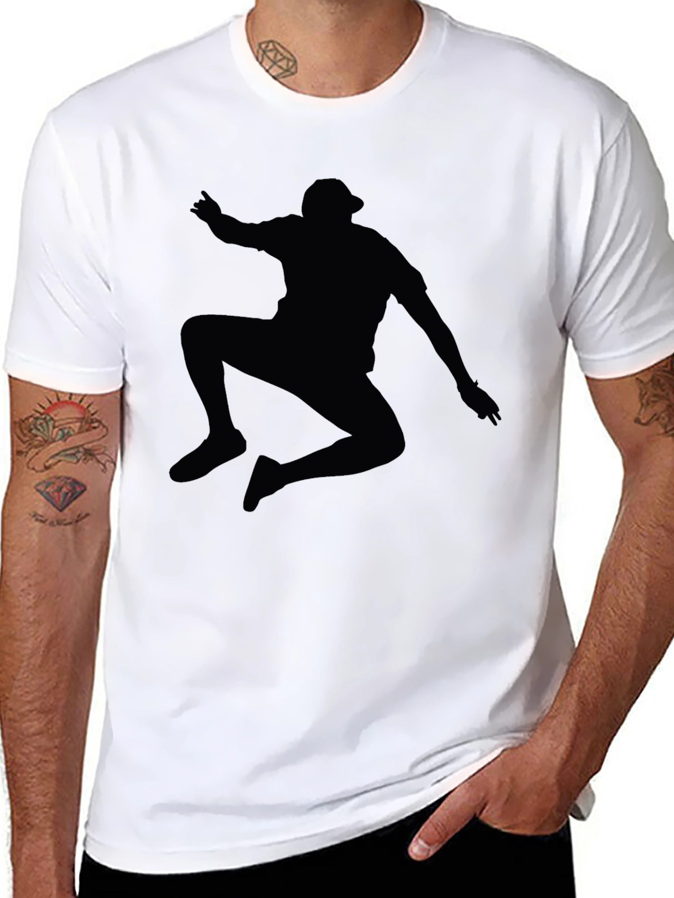 Black Skateboarder Silhouette Tee