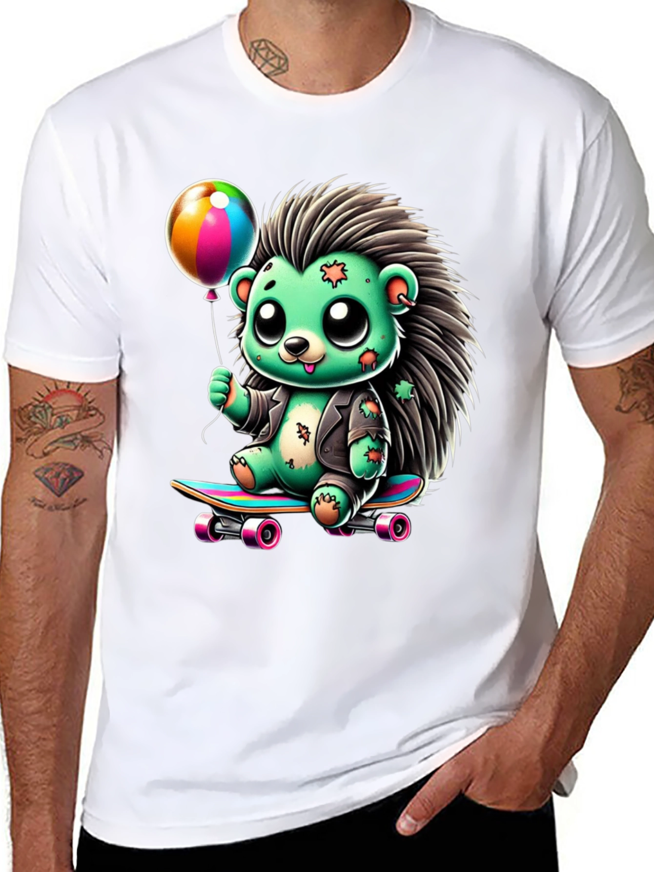 Skateboarding Hedgehog Graphic Tee