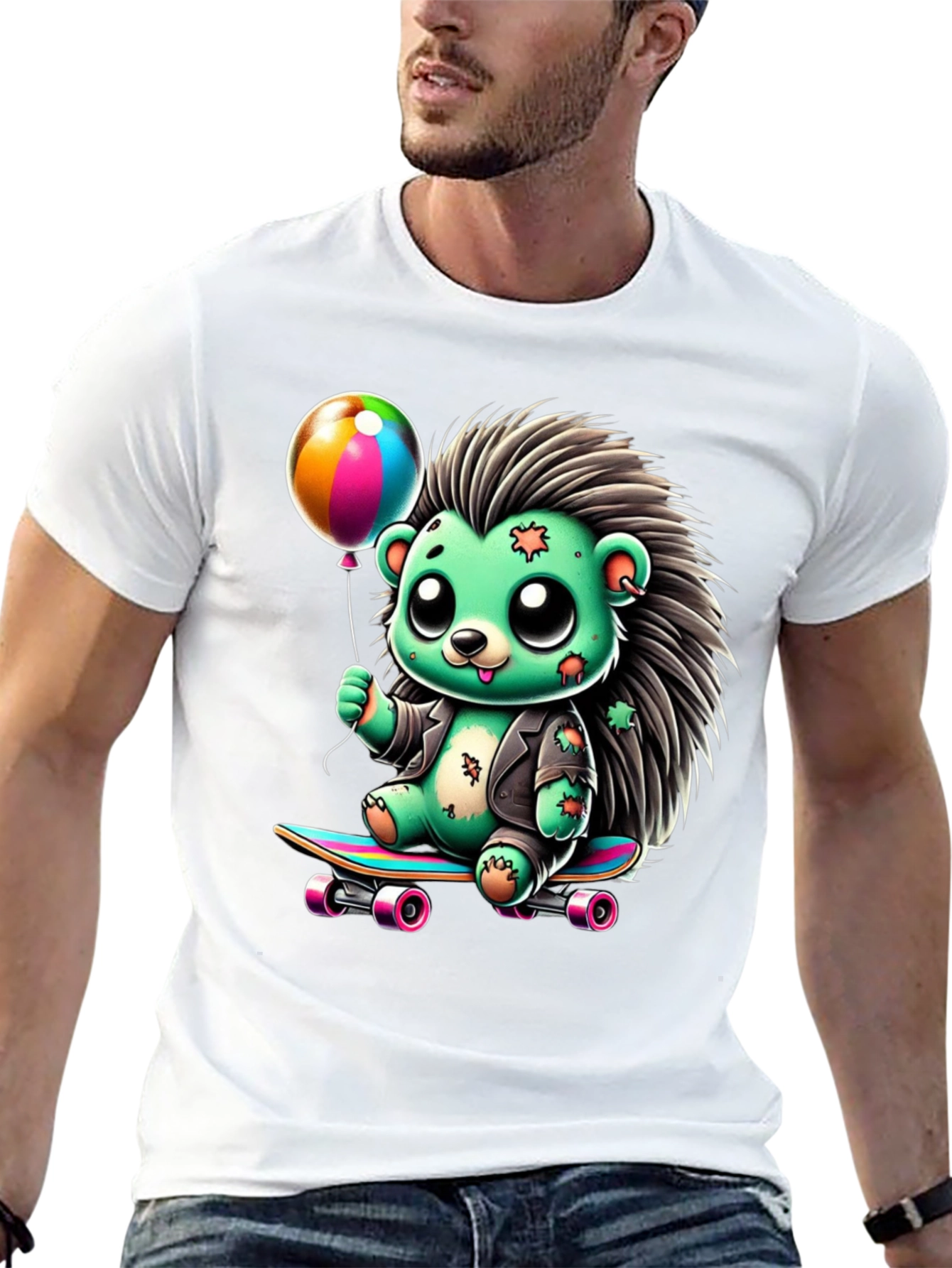 Skateboarding Hedgehog Graphic Tee