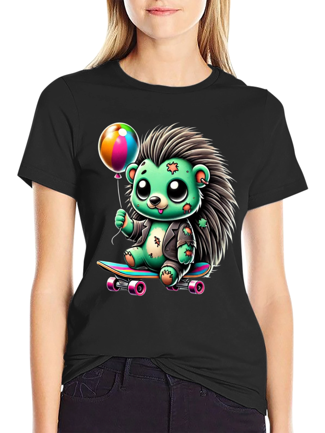 Skateboarding Hedgehog Graphic Tee