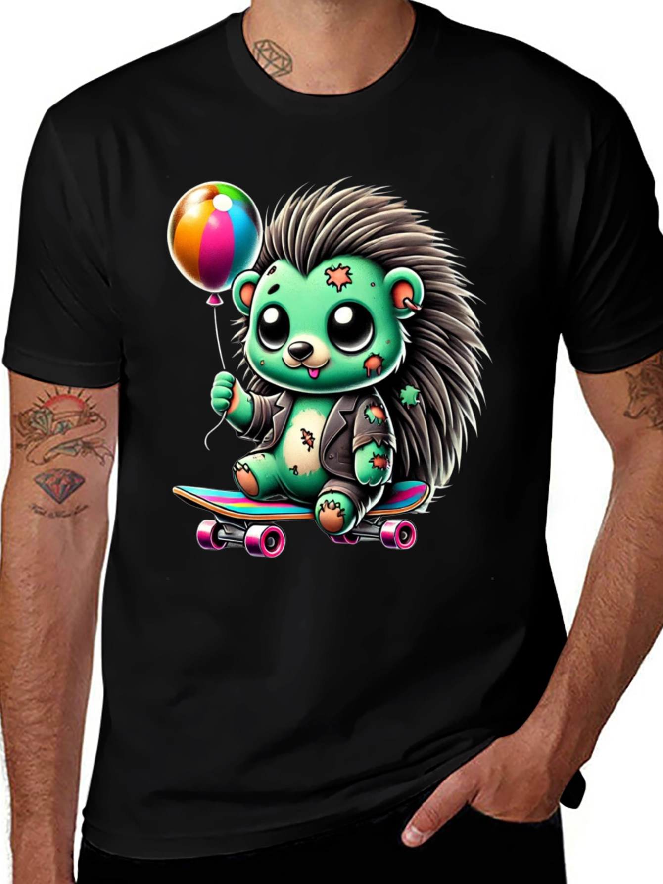 Skateboarding Hedgehog Graphic Tee