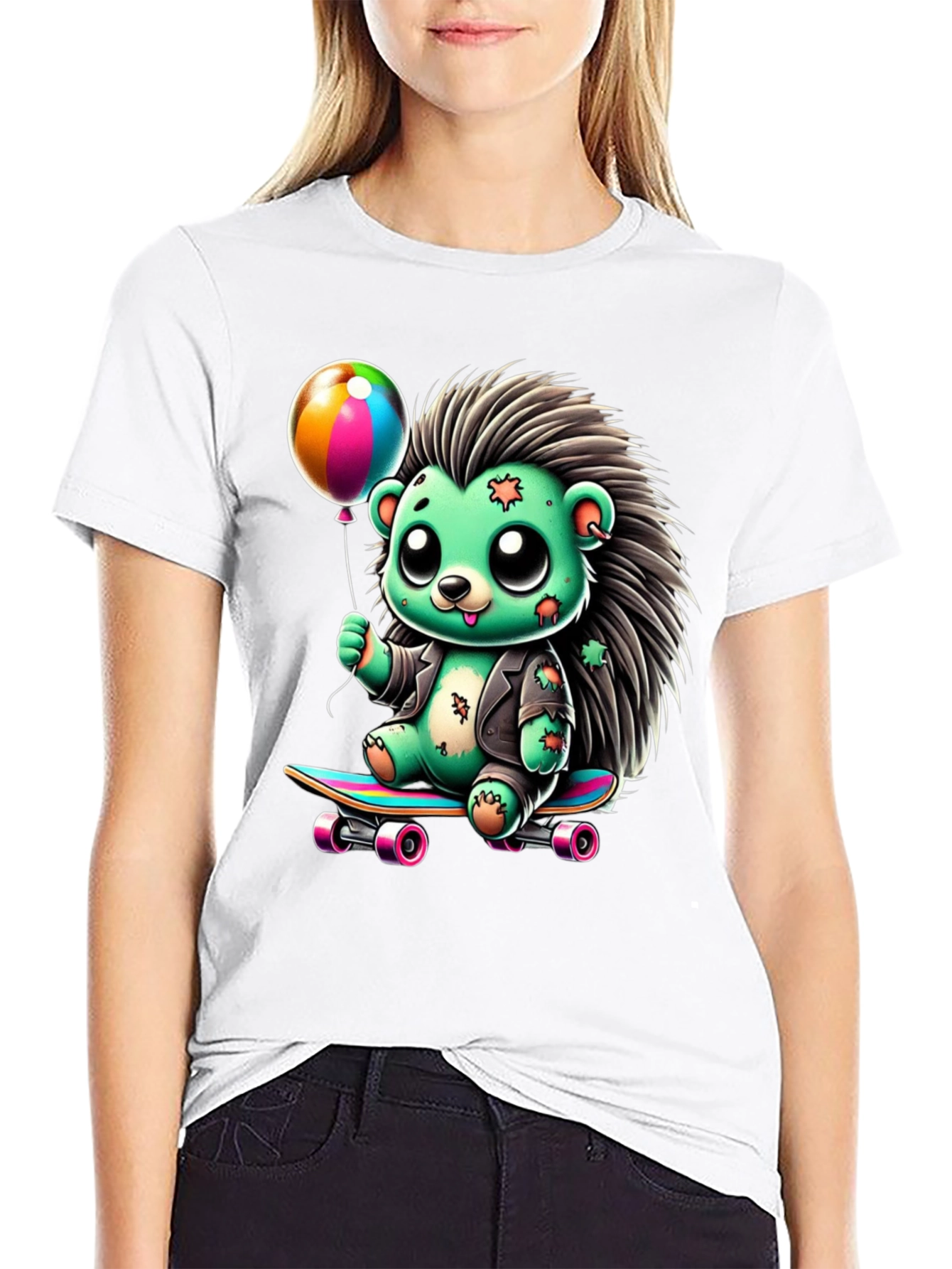 Skateboarding Hedgehog Graphic Tee