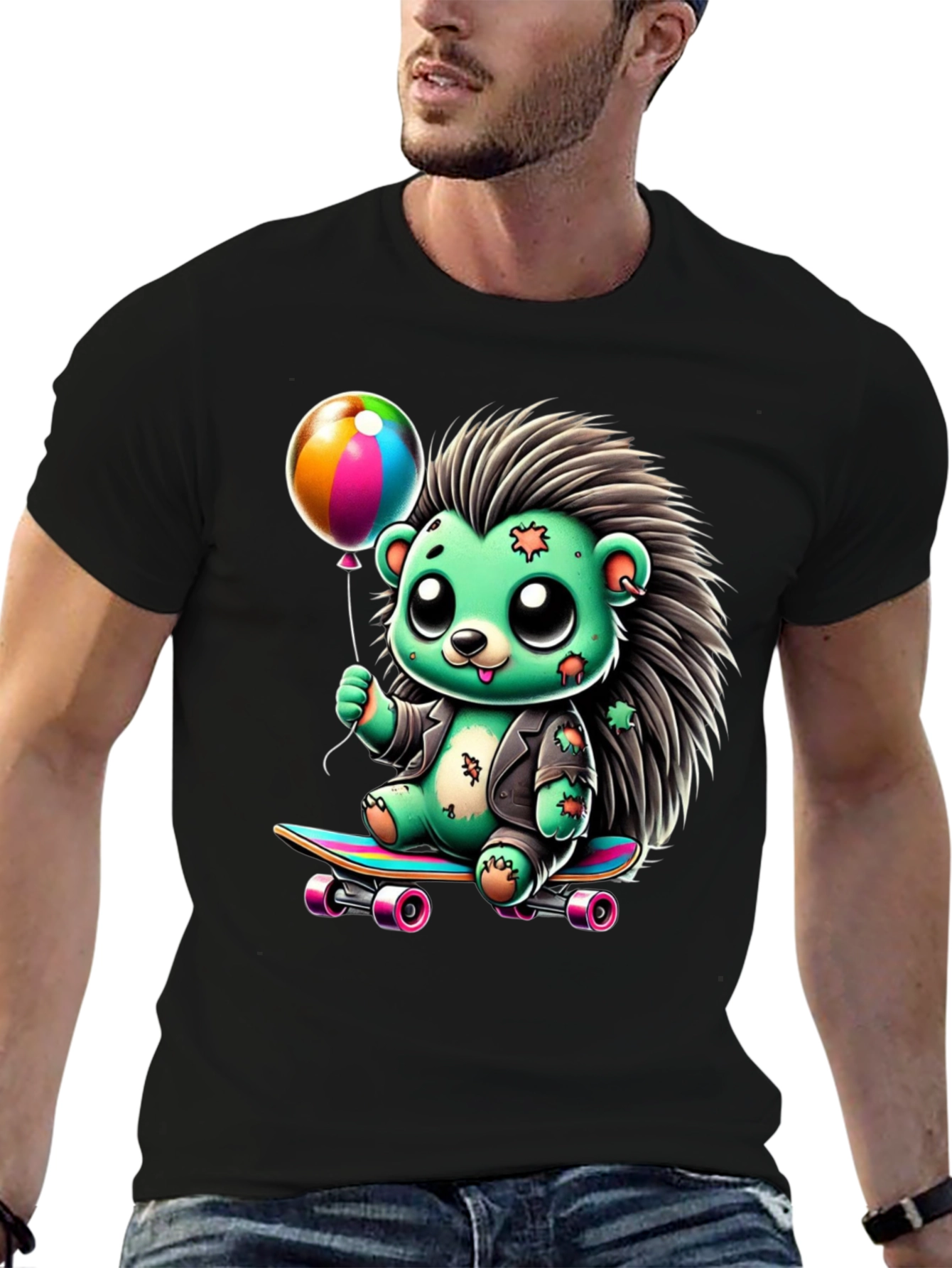 Skateboarding Hedgehog Graphic Tee