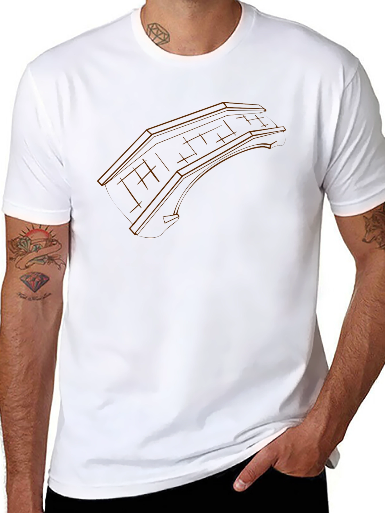 Abstract Bridge Graphic Tee - Black