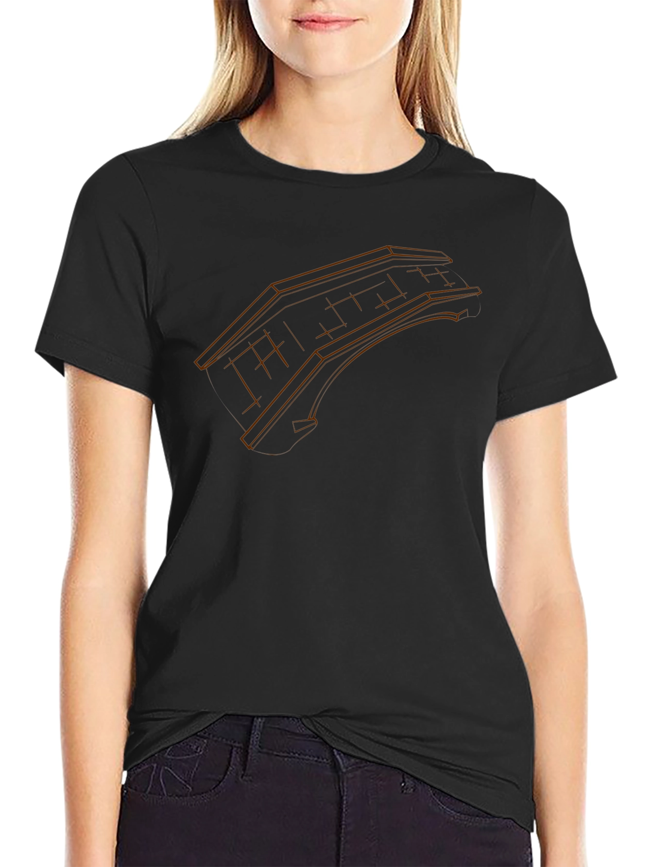 Abstract Bridge Graphic Tee - Black