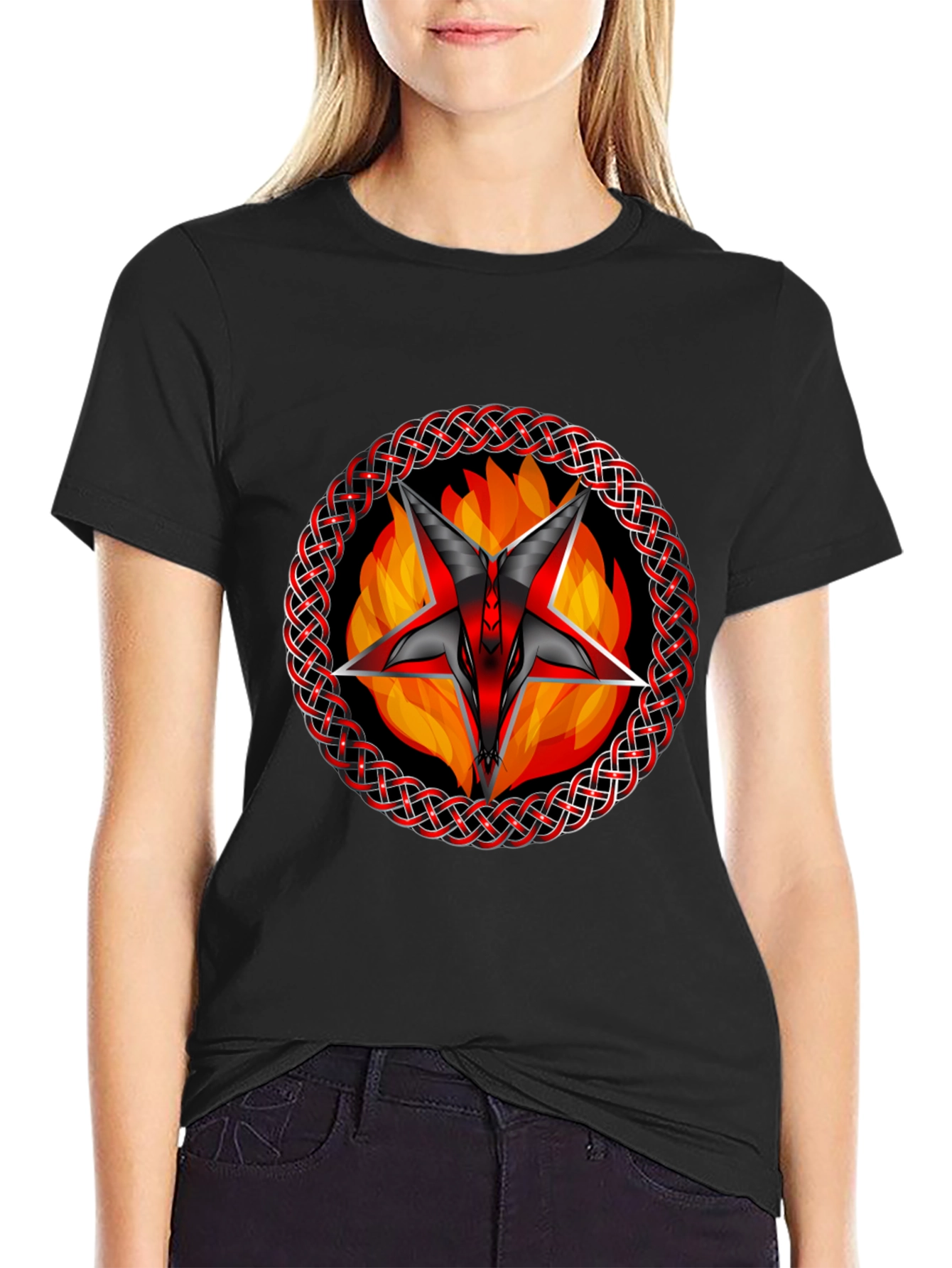 Baphomet Star T-Shirt - Gothic Occult Design
