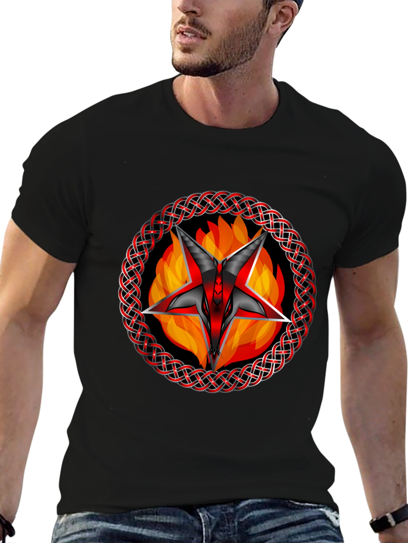 Baphomet Star T-Shirt - Gothic Occult Design