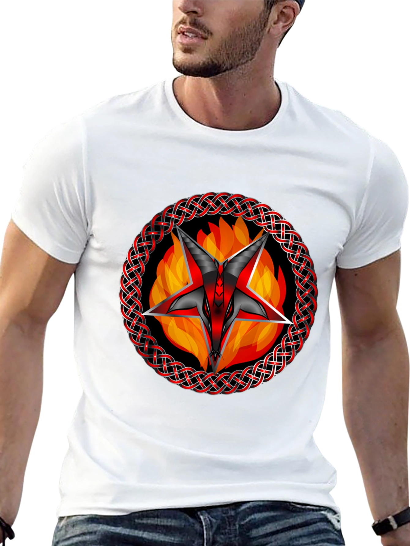 Baphomet Star T-Shirt - Gothic Occult Design