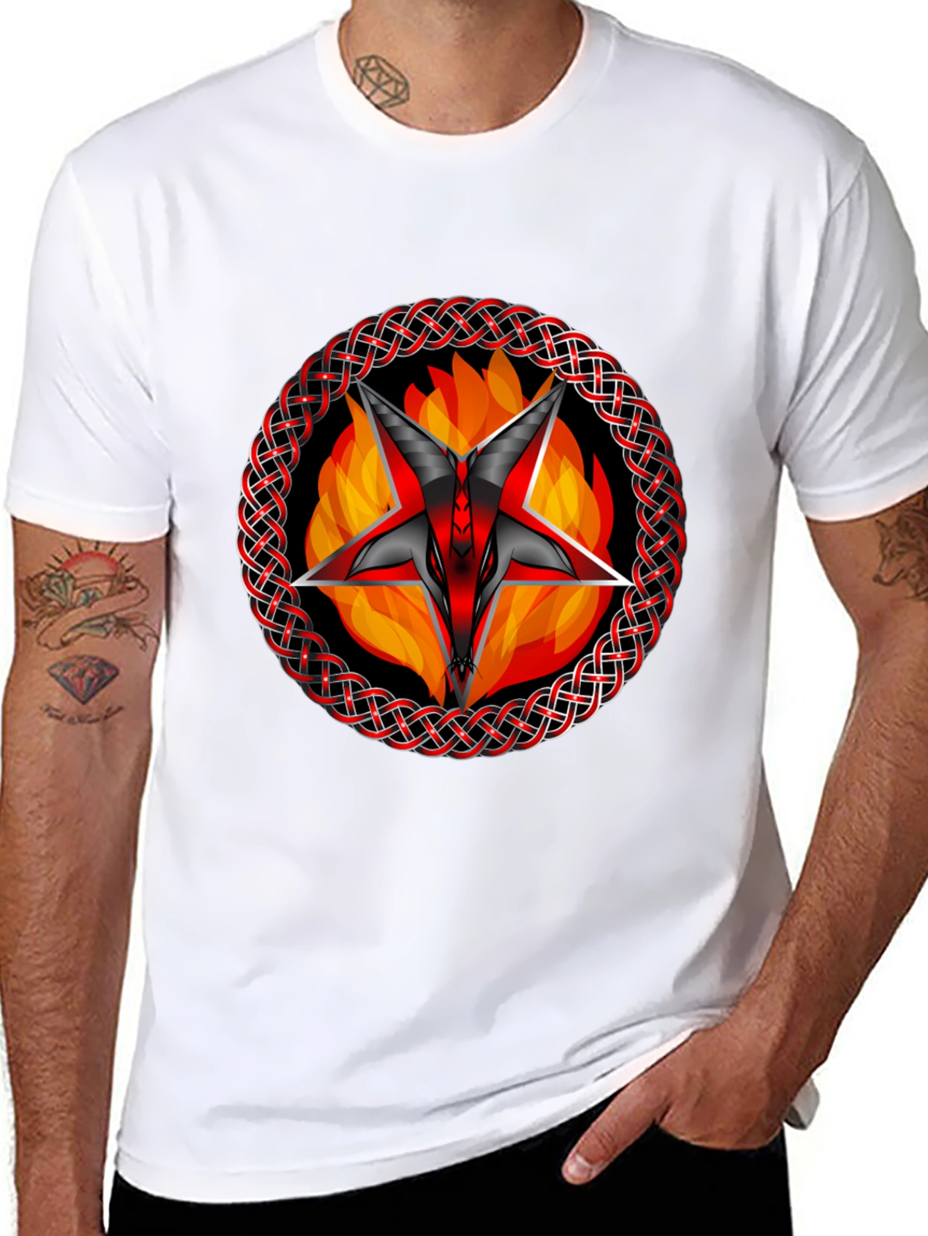 Baphomet Star T-Shirt - Gothic Occult Design