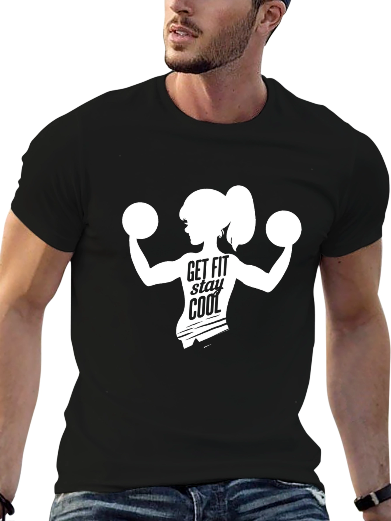 Get Fit Stay Cool Graphic Tee - Black