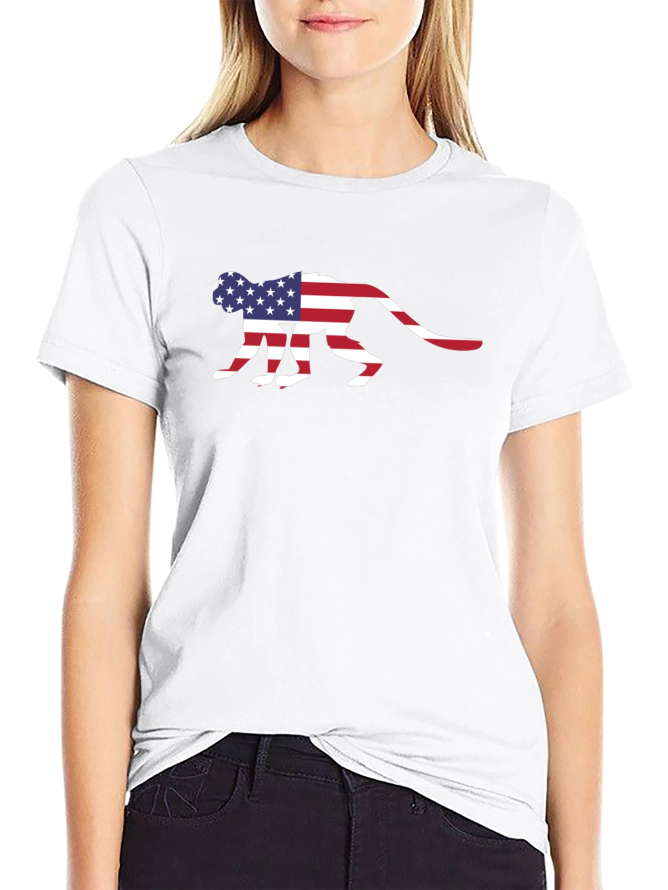 American Flag Monkey Graphic T-Shirt