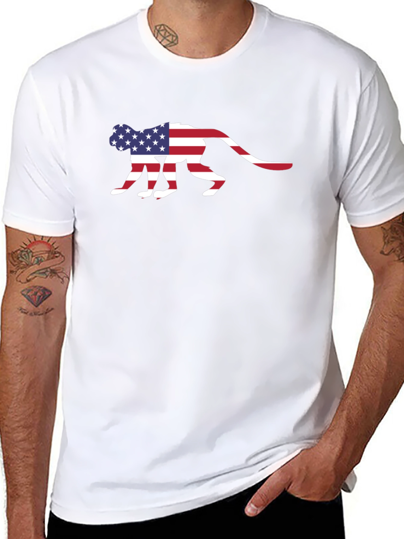 American Flag Monkey Graphic T-Shirt