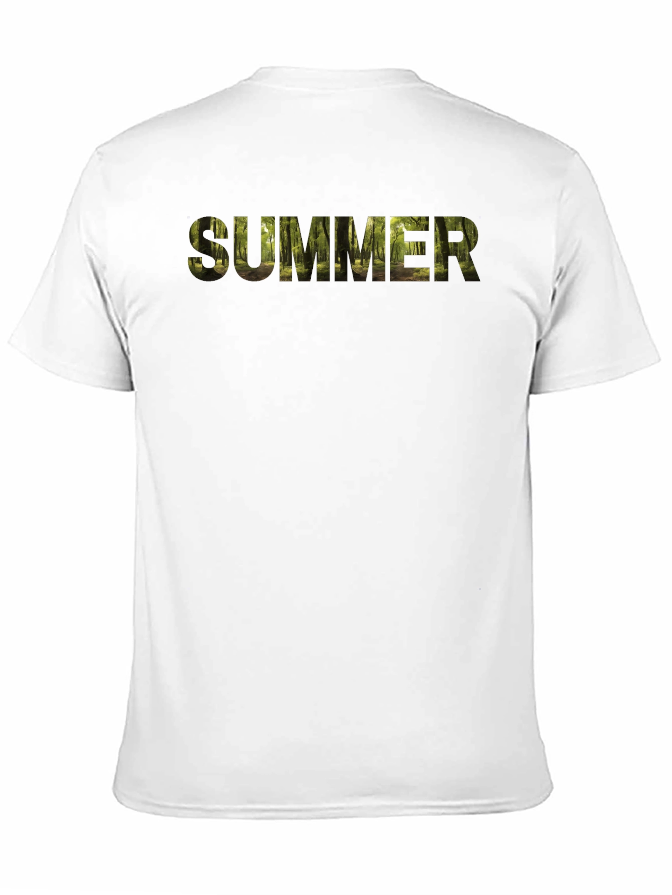 Summer Forest Print Black T-Shirt