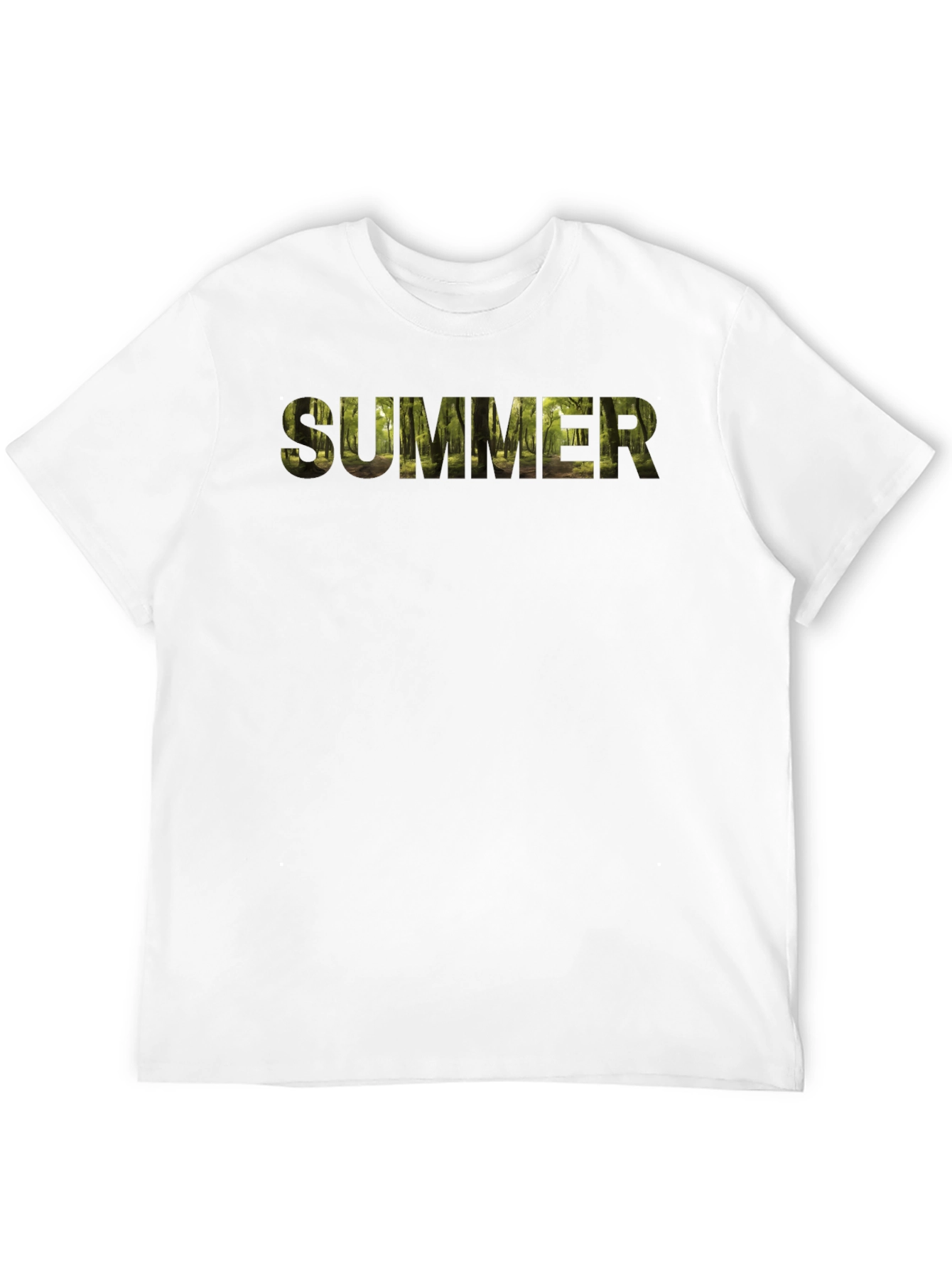 Summer Forest Print Black T-Shirt