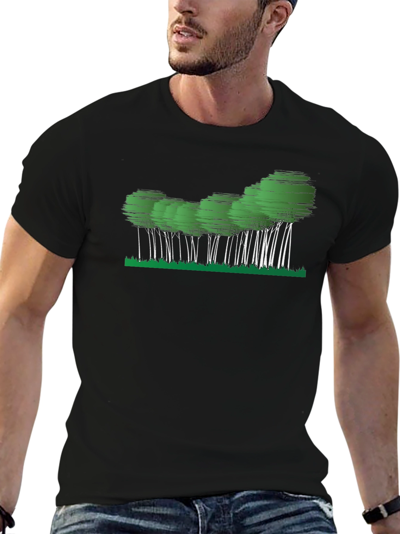 Nature Graphic Black T-Shirt for Men