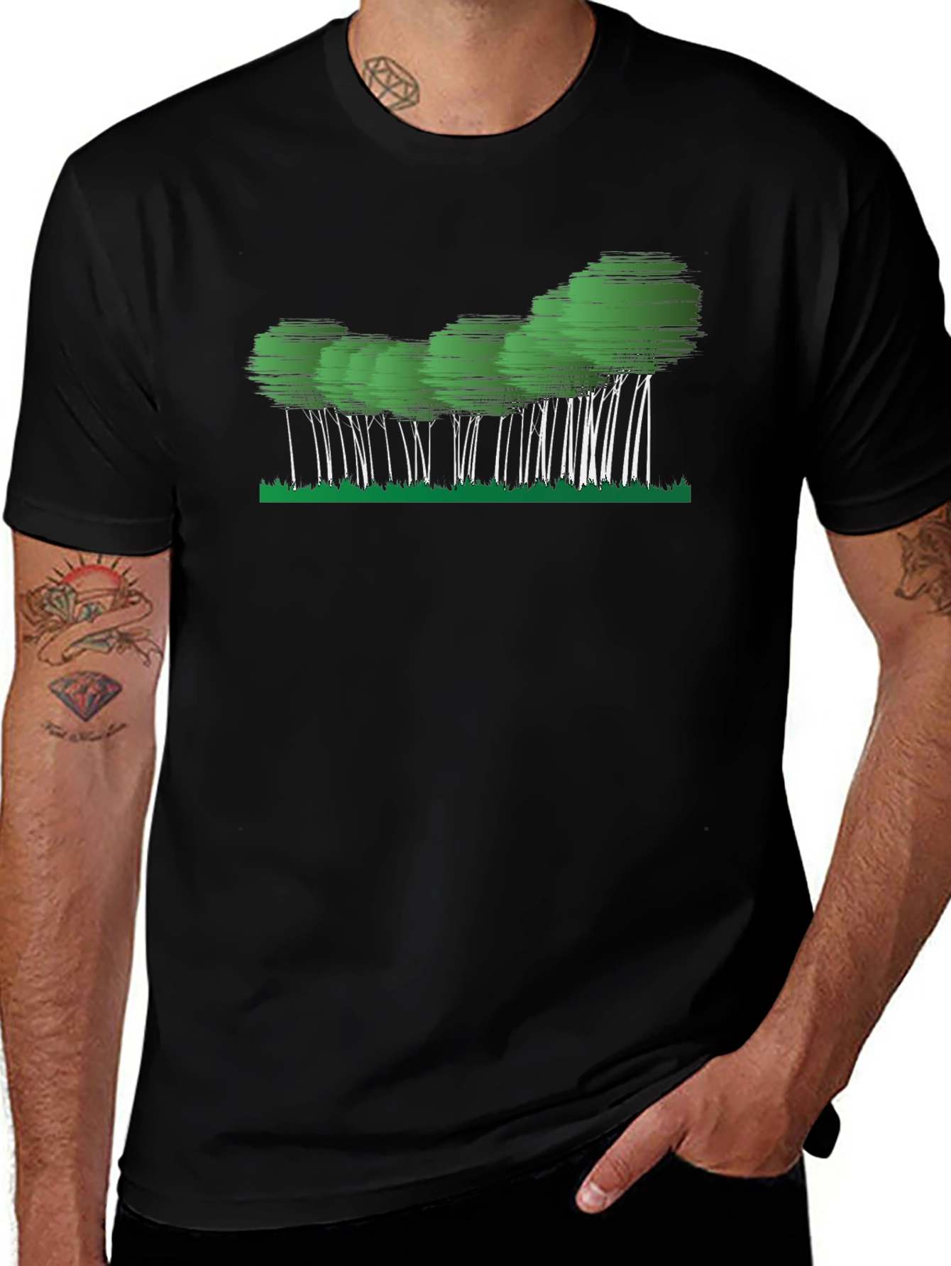Nature Graphic Black T-Shirt for Men