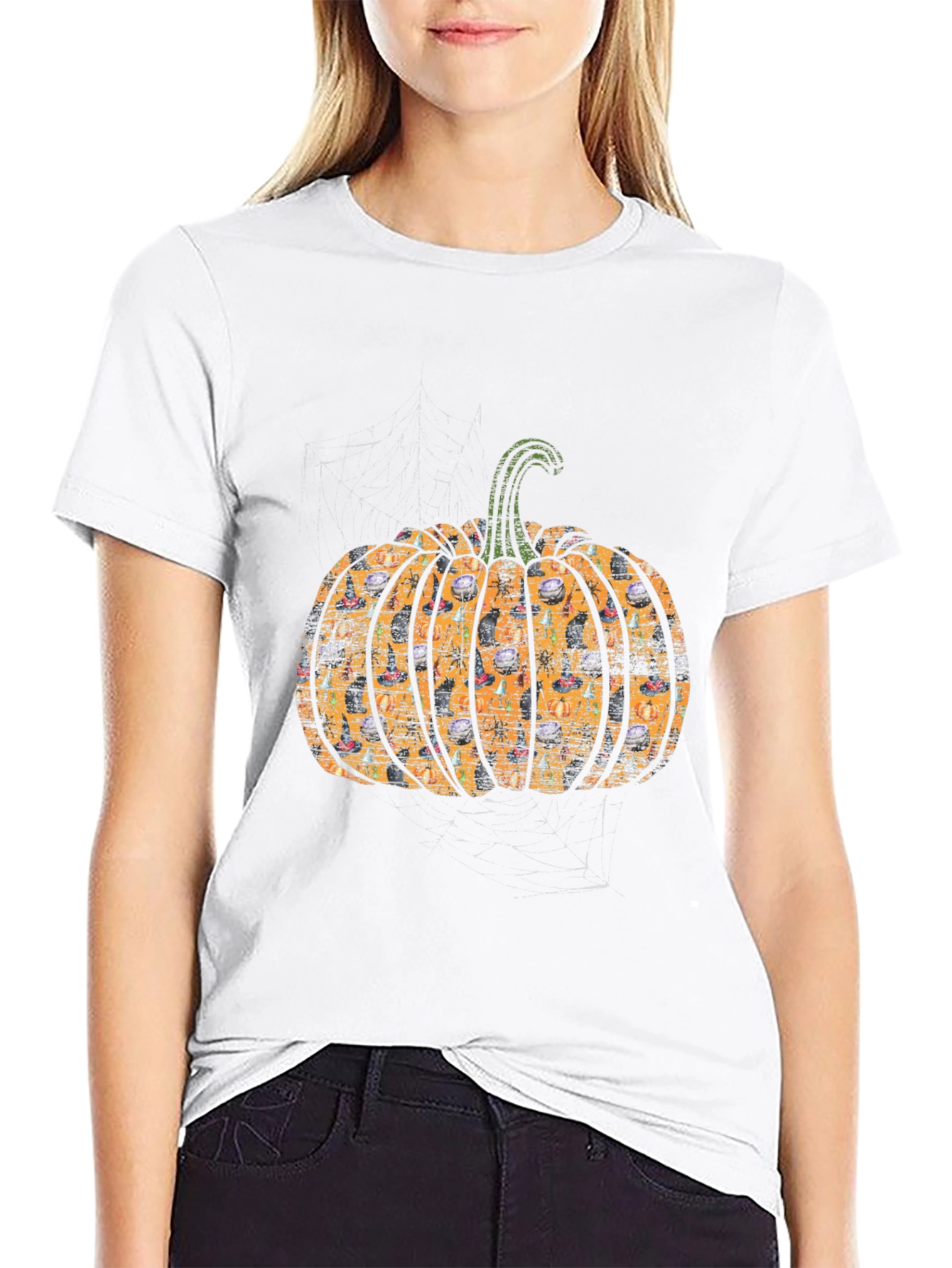 Halloween Pumpkin Cat T-Shirt