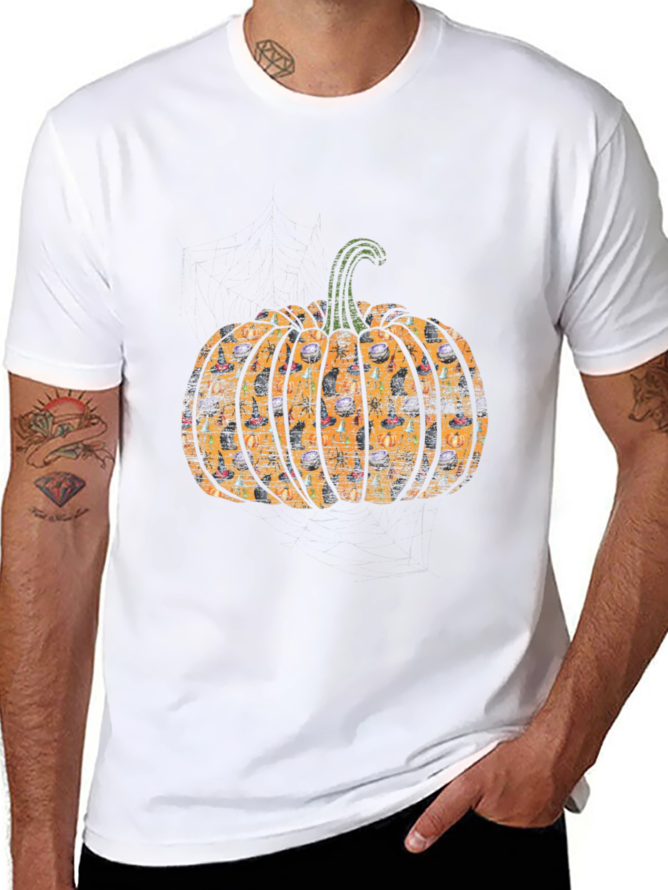 Halloween Pumpkin Cat T-Shirt
