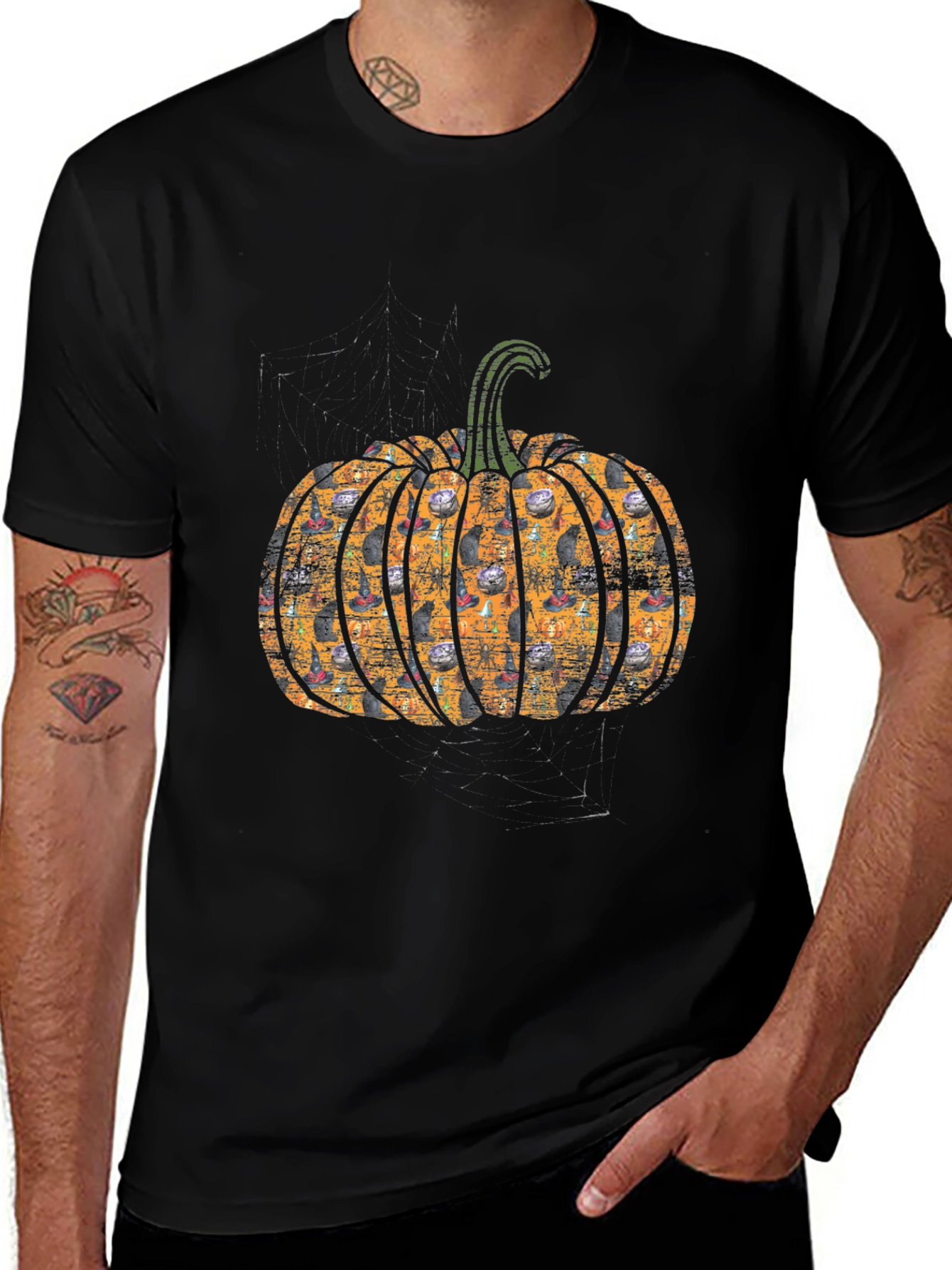 Halloween Pumpkin Cat T-Shirt