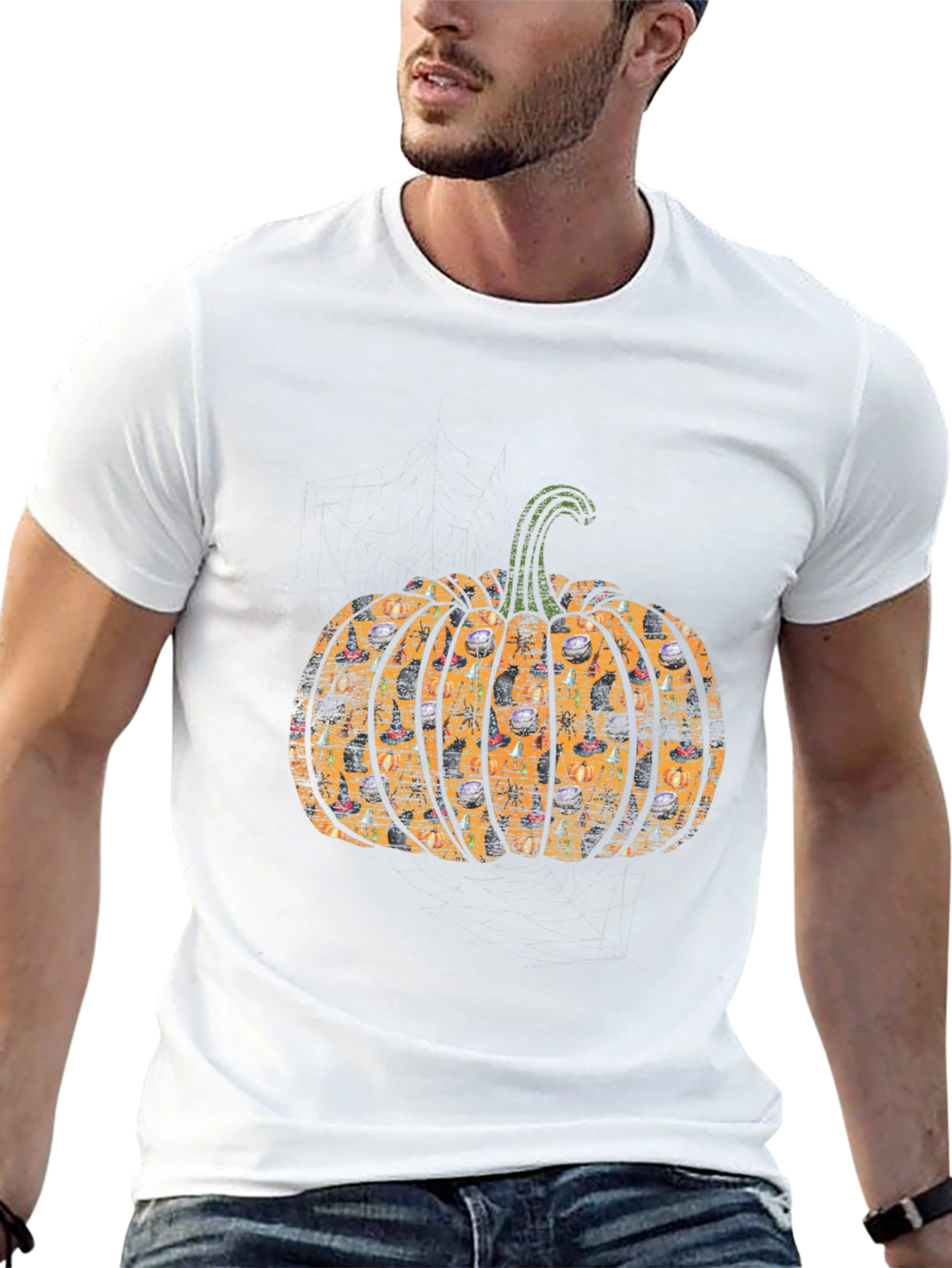 Halloween Pumpkin Cat T-Shirt