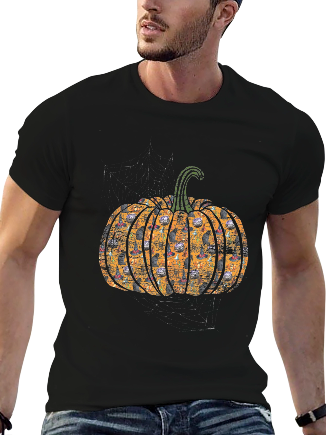 Halloween Pumpkin Cat T-Shirt